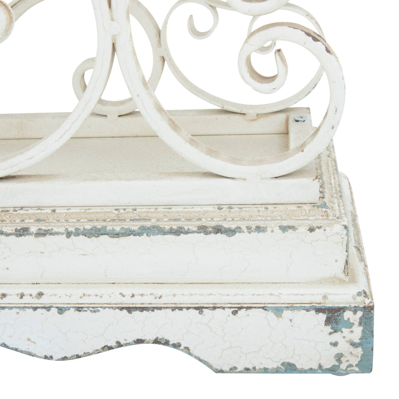 White Iron French Country Candelabra, 18&#x22; x 23&#x22; x 8&#x22;