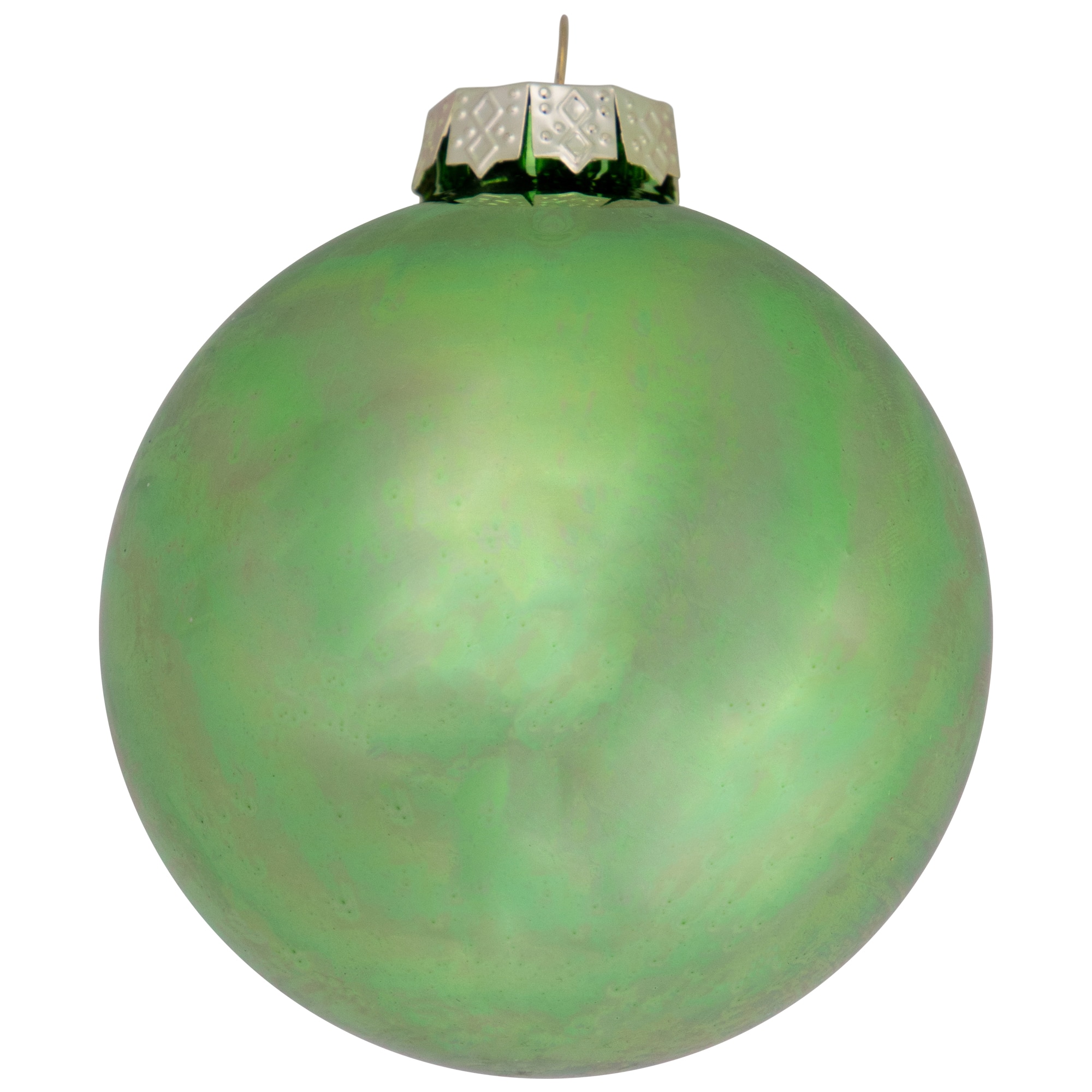 6ct. 3" Shiny & Matte Green Glass Ball Ornaments