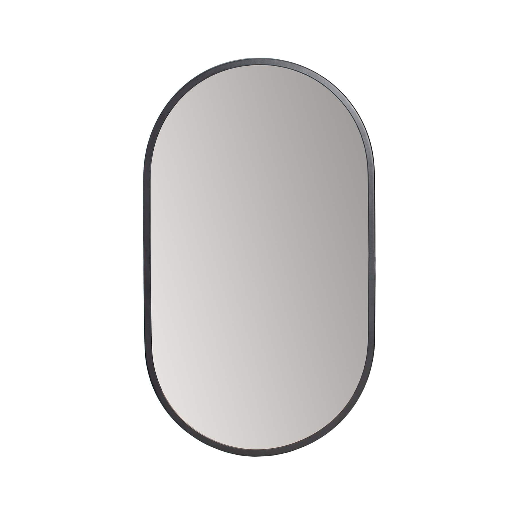 Habitat Pluto 28&#x22; Black Oval Wall Mirror