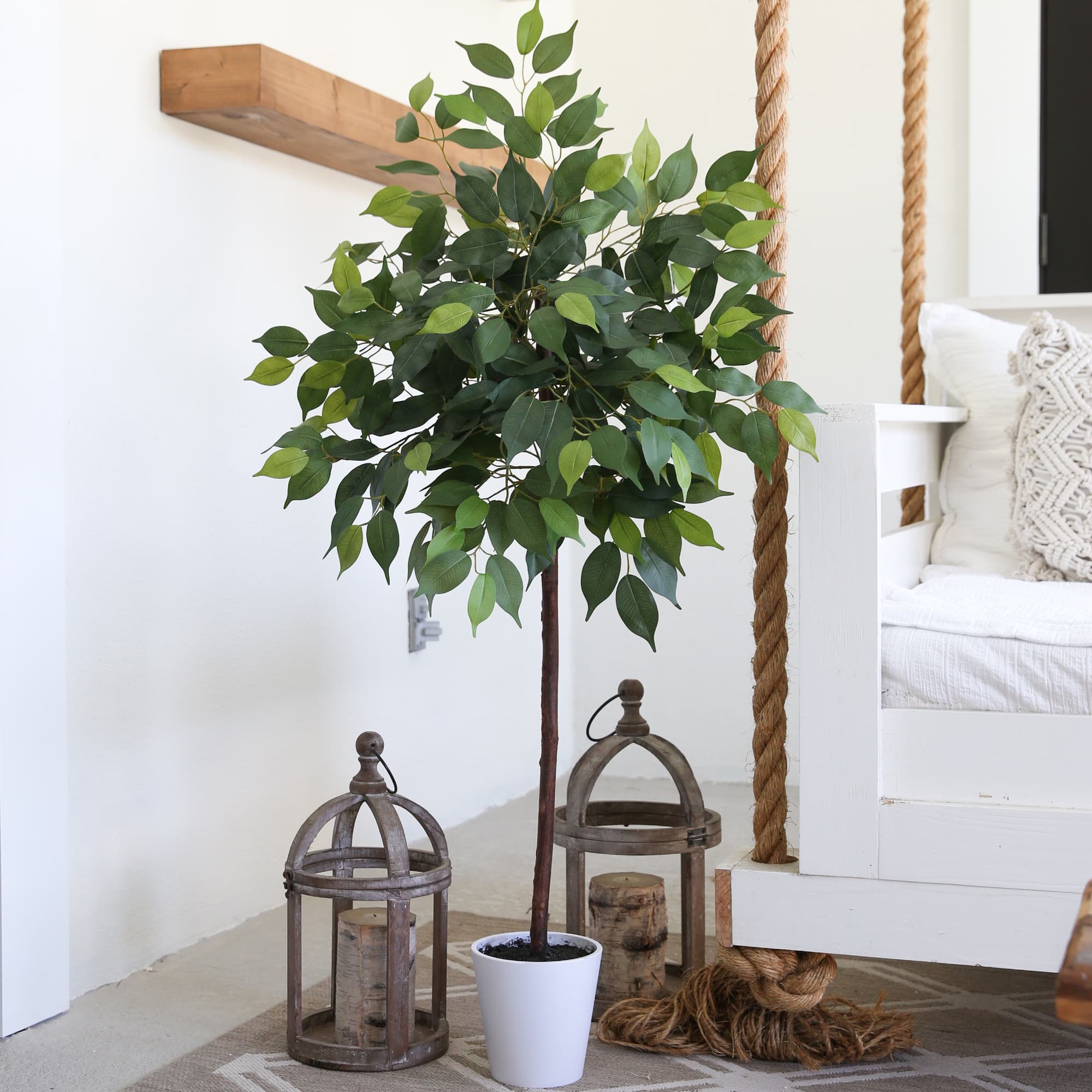 4ft. Artificial Ficus Tree with Decorative Planter