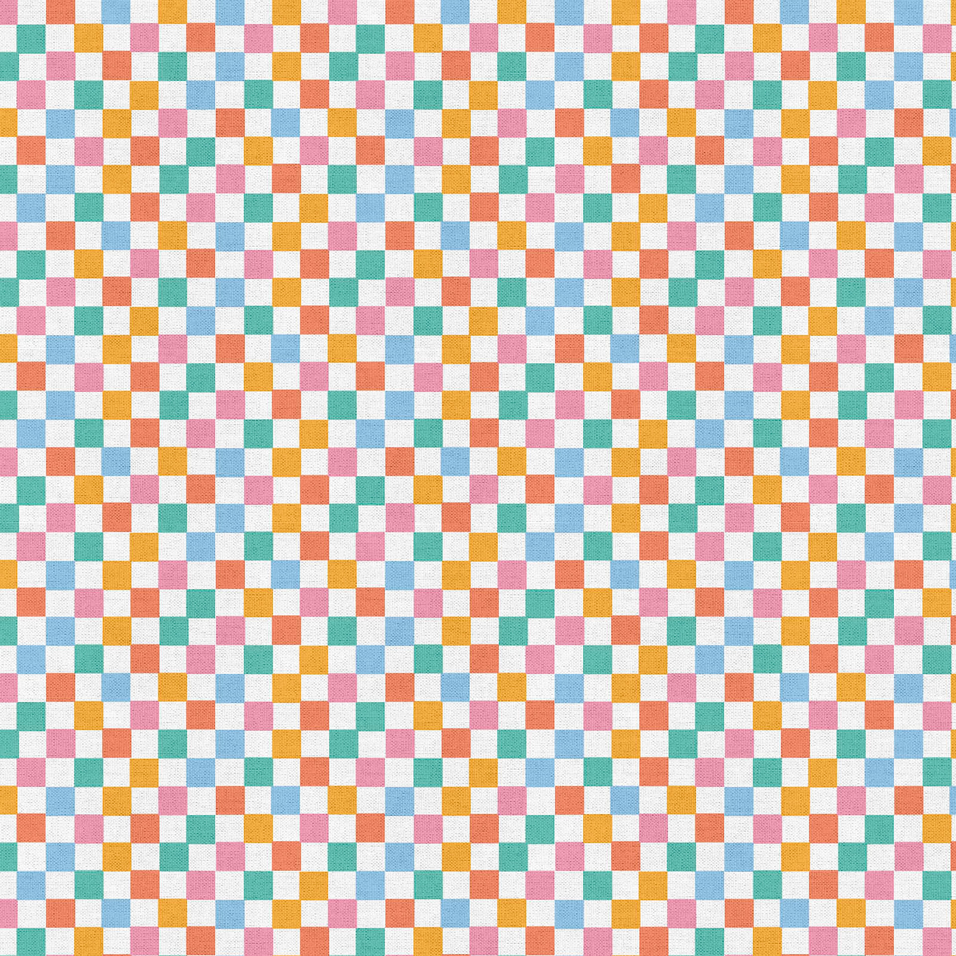 Fabric Editions Multicolor Retro Check Cotton Fabric