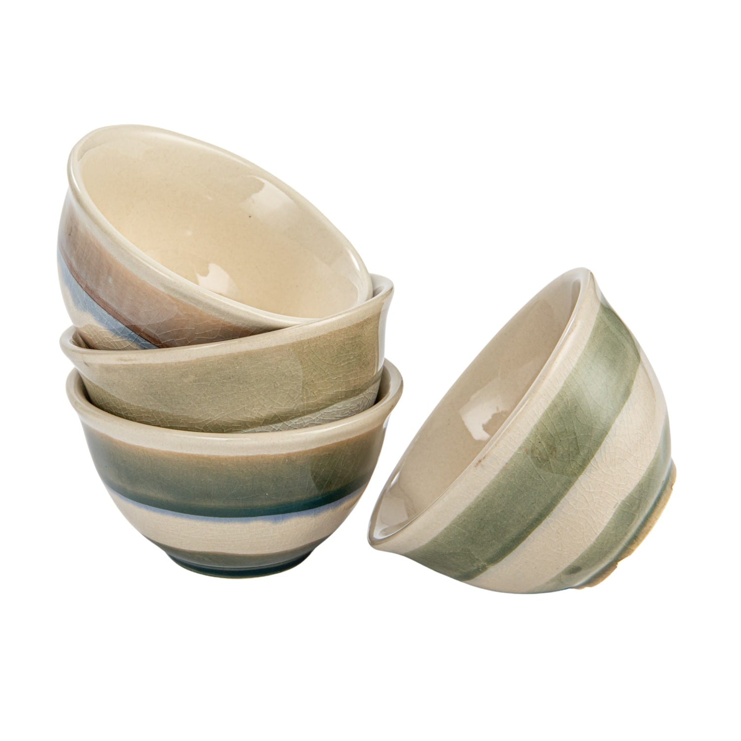 2&#x22; Multicolor Stoneware Bowls with Stripes, 12ct.