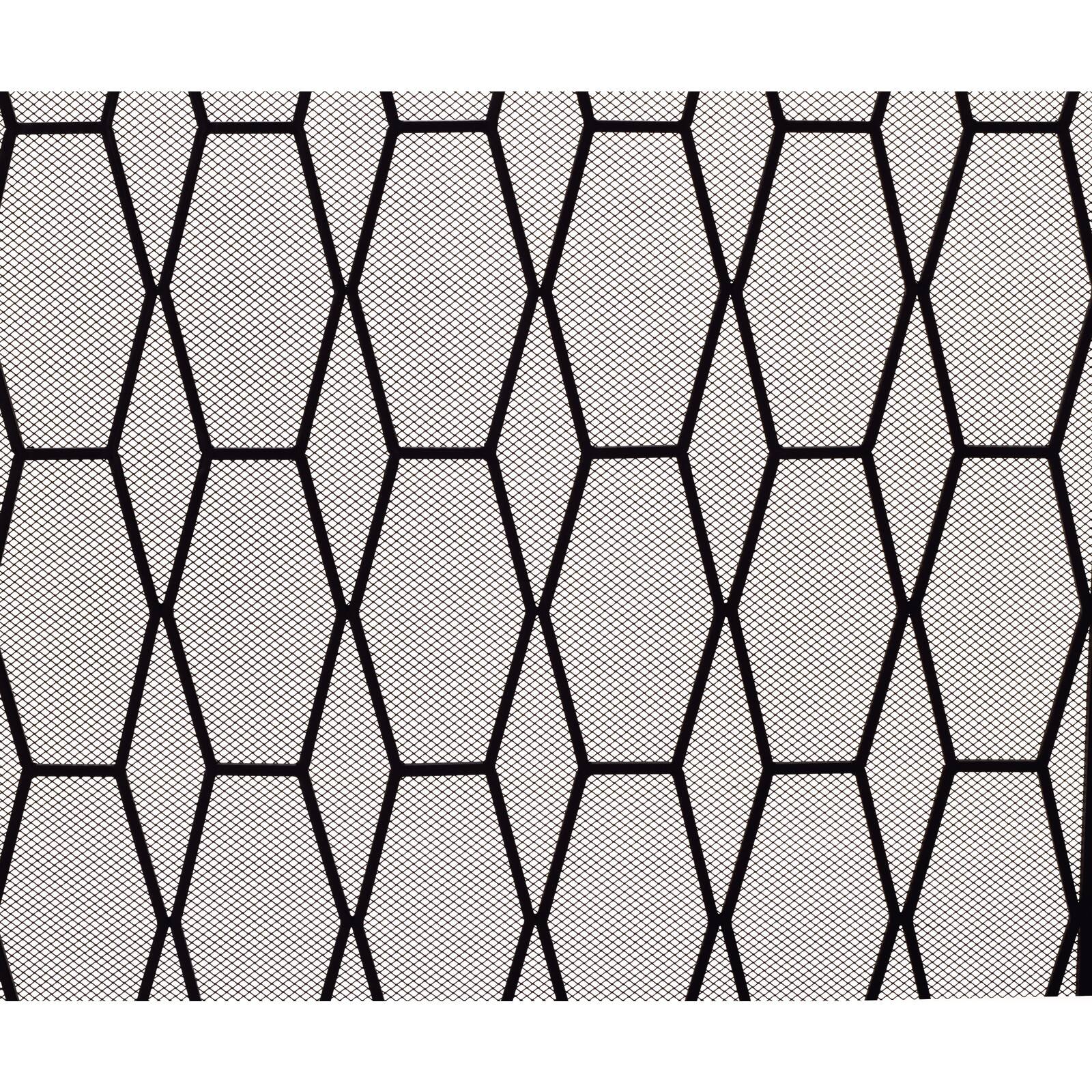 Black Metal Contemporary Fireplace Screen, 31&#x22; x 51&#x22; x 1&#x22;