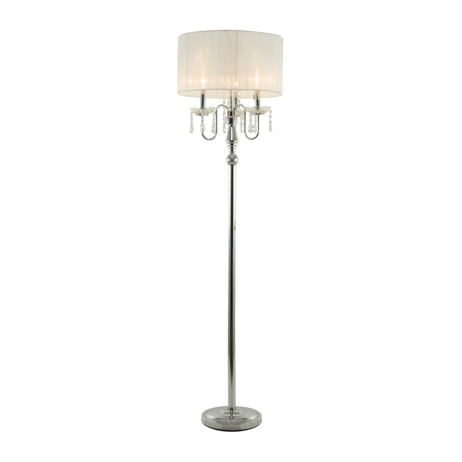 Silver Metal Floor Lamp 16&#x22; x 16&#x22; x 63&#x22;