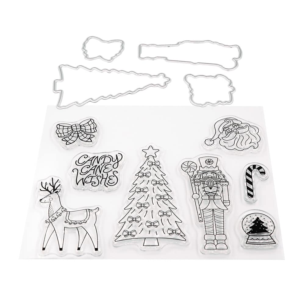 Candy Cane Wishes Clear Stamp &#x26; Die Set by Recollections&#x2122;