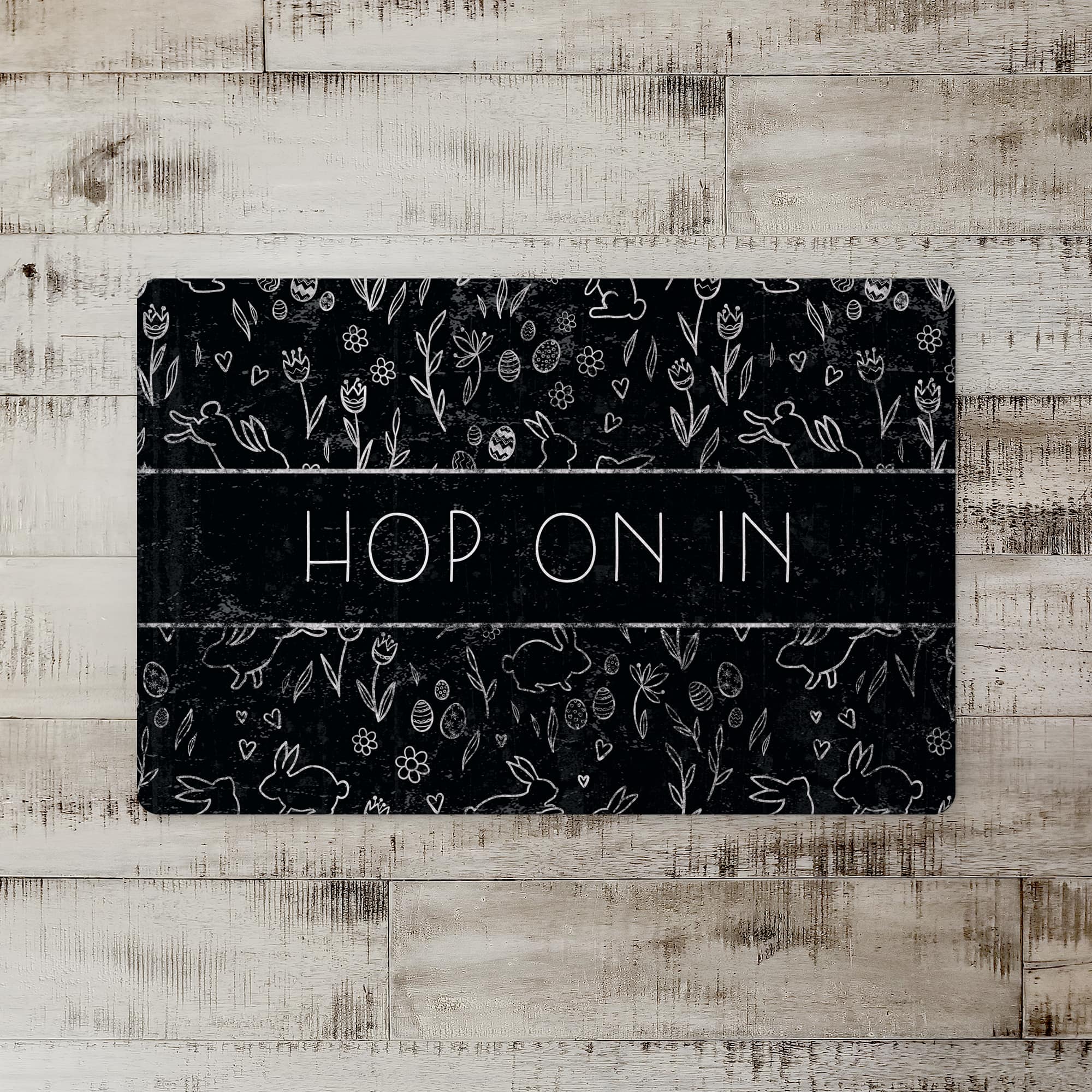 Chalk Easter Bunny Mat 27" x 18" Floor Mat