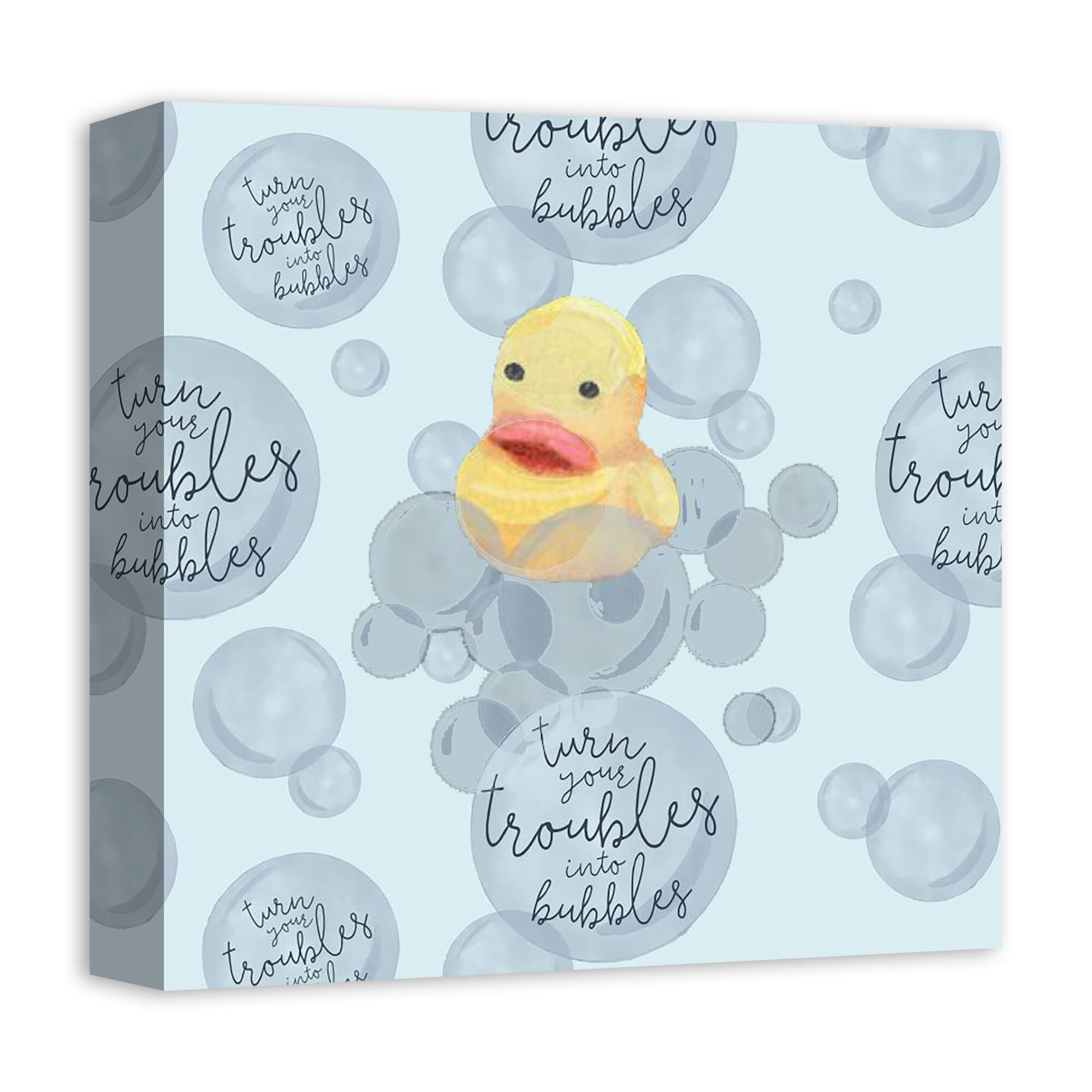 Turn Your Troubles Into Bubbles With Ducky Canvas Wall Art