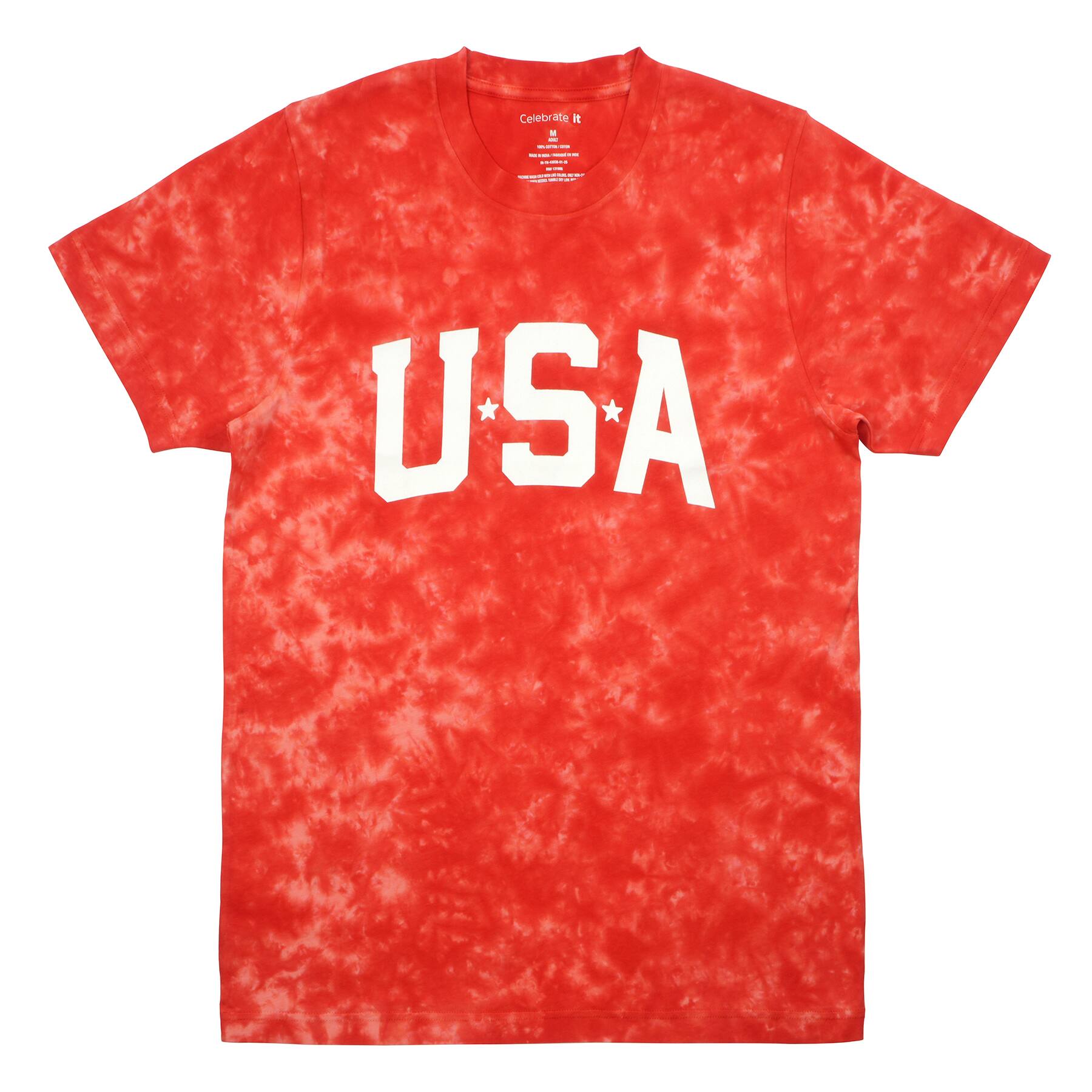 Red Tie Dye USA Adult T-Shirt by Celebrate It™