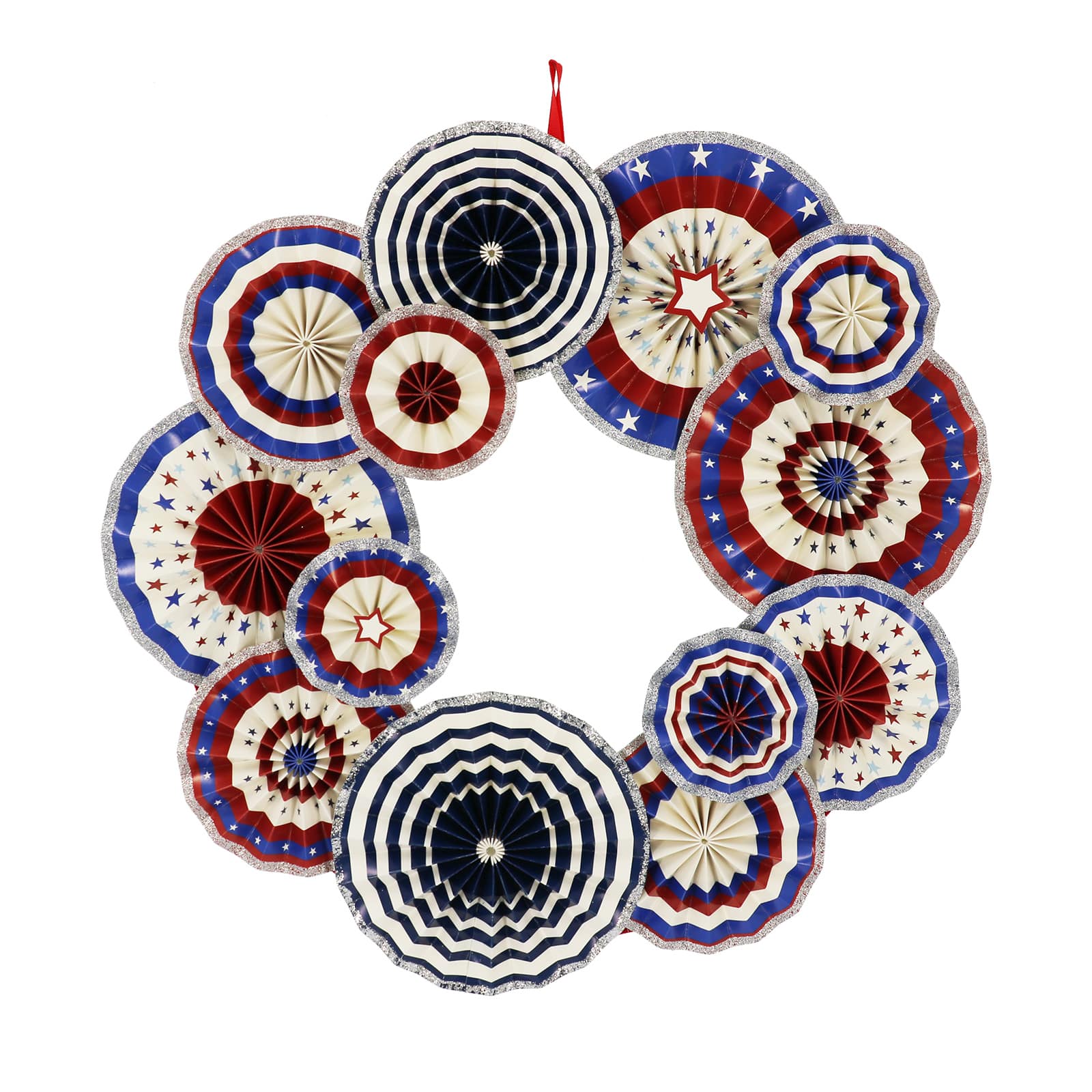 15" Patriotic Paper Fan Wreath by Celebrate It™