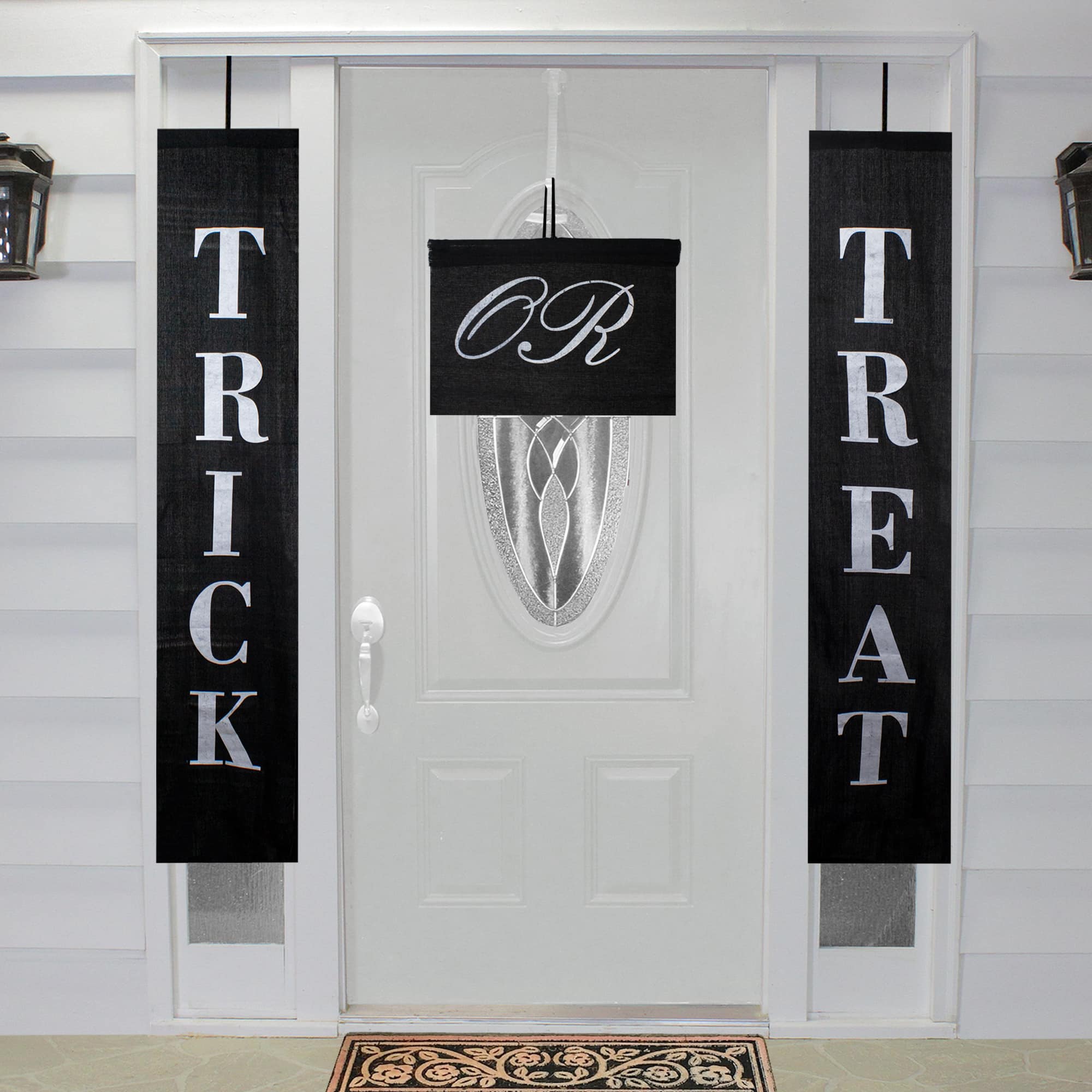 Black &#x26; White Trick or Treat Outdoor Halloween Banners, 3ct.