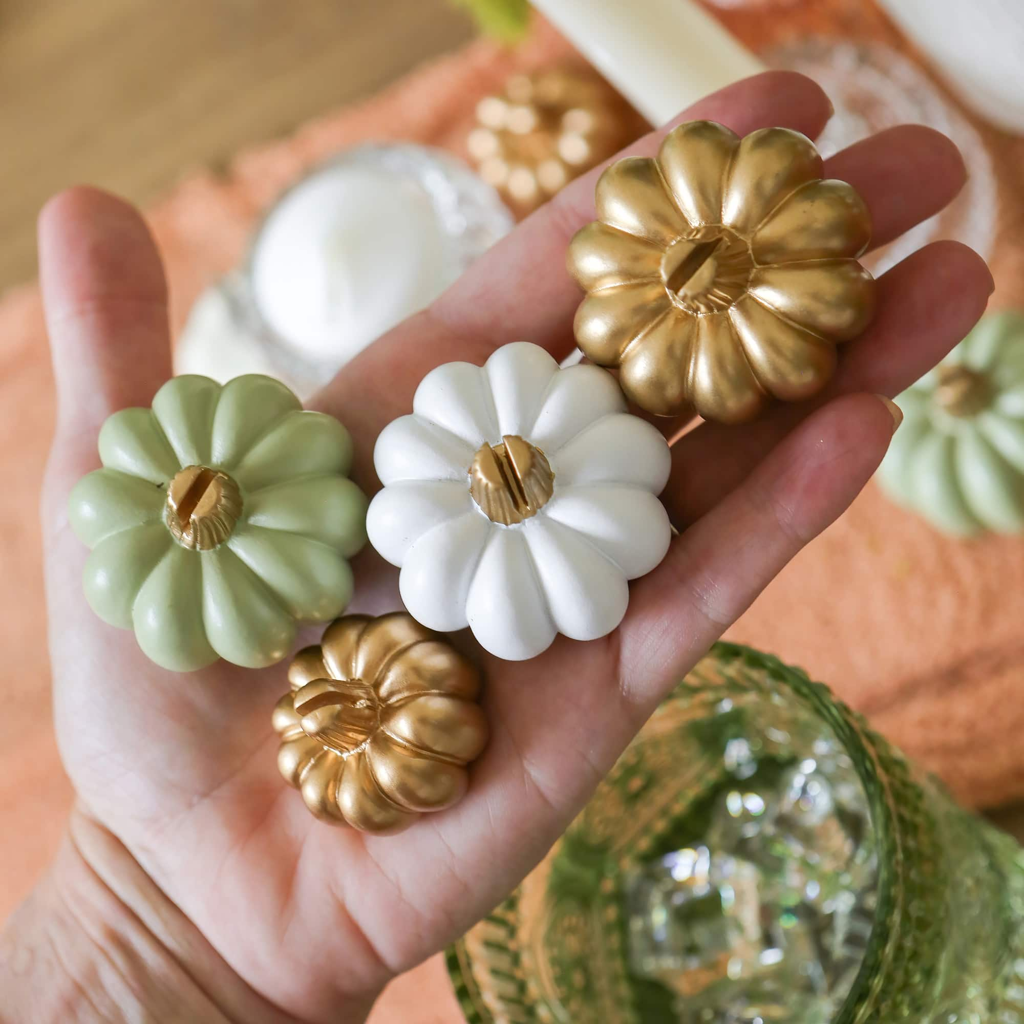 Kate Aspen&#xAE; Mini Green Pumpkin Place Card Holder Set