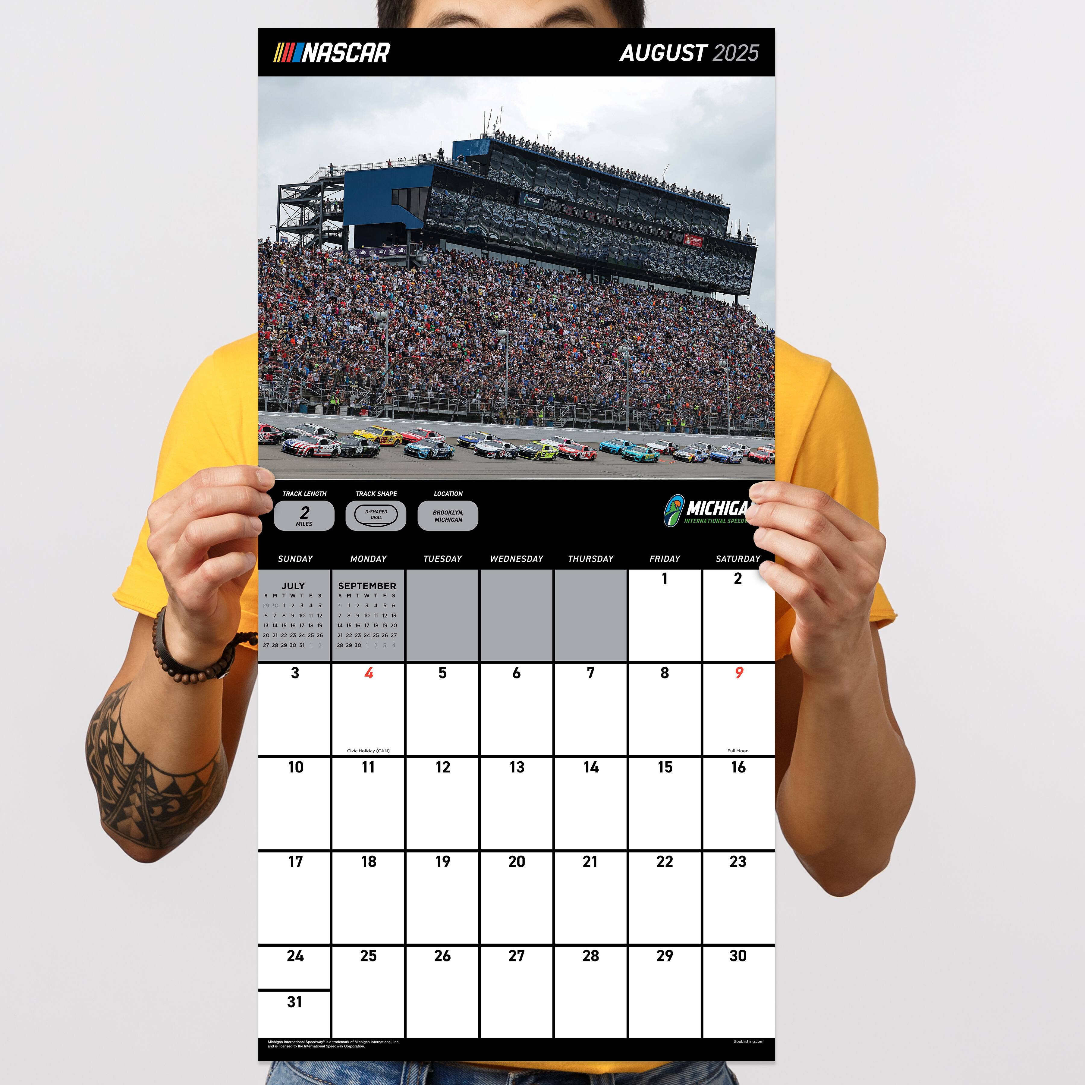 TF Publishing 2025 Nascar Tracks Wall Calendar