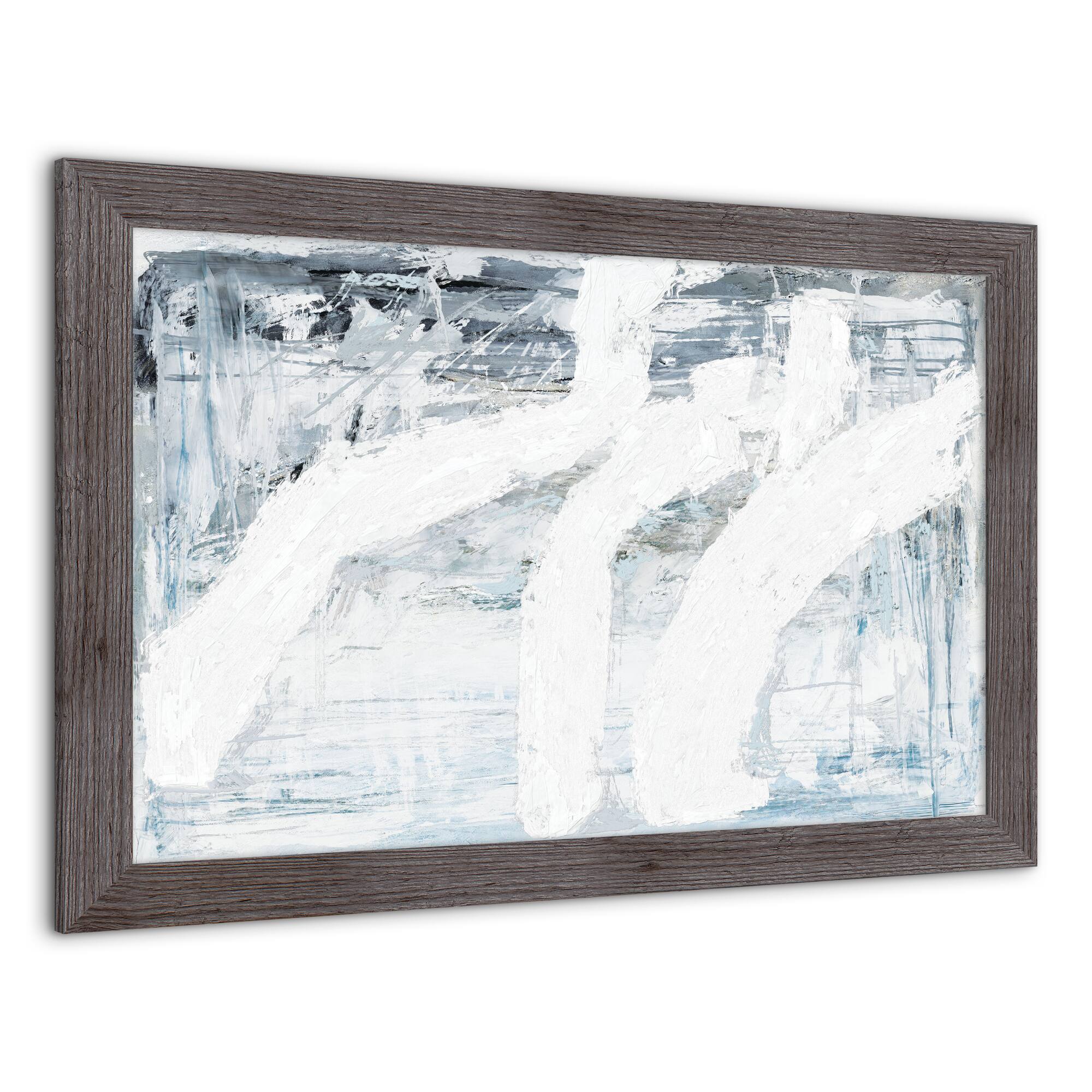 Gray Blue Abstract 20" x 30" Western Gray Framed Print