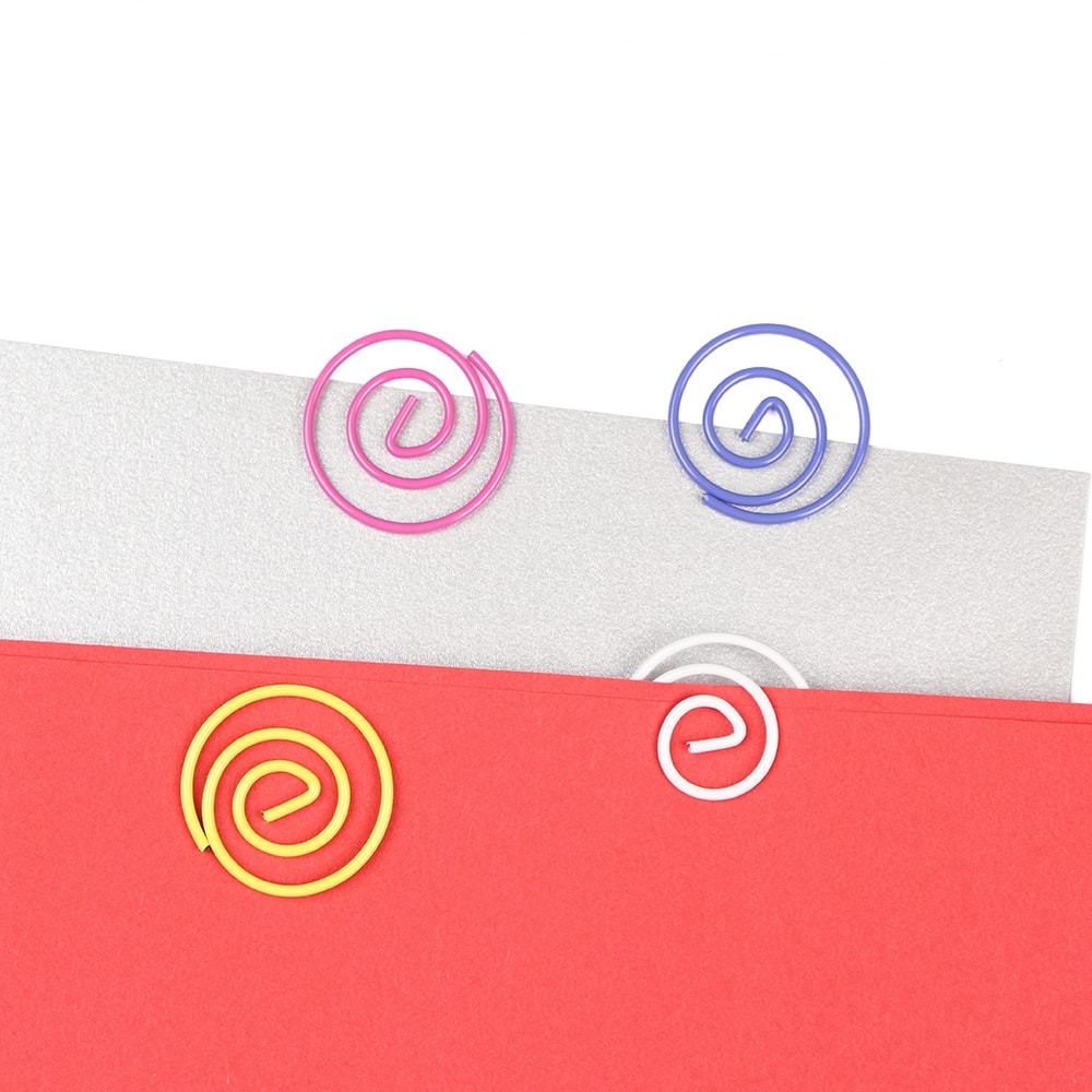 JAM Paper Assorted Colors Circular Paper Clips, 9 Packs of 50