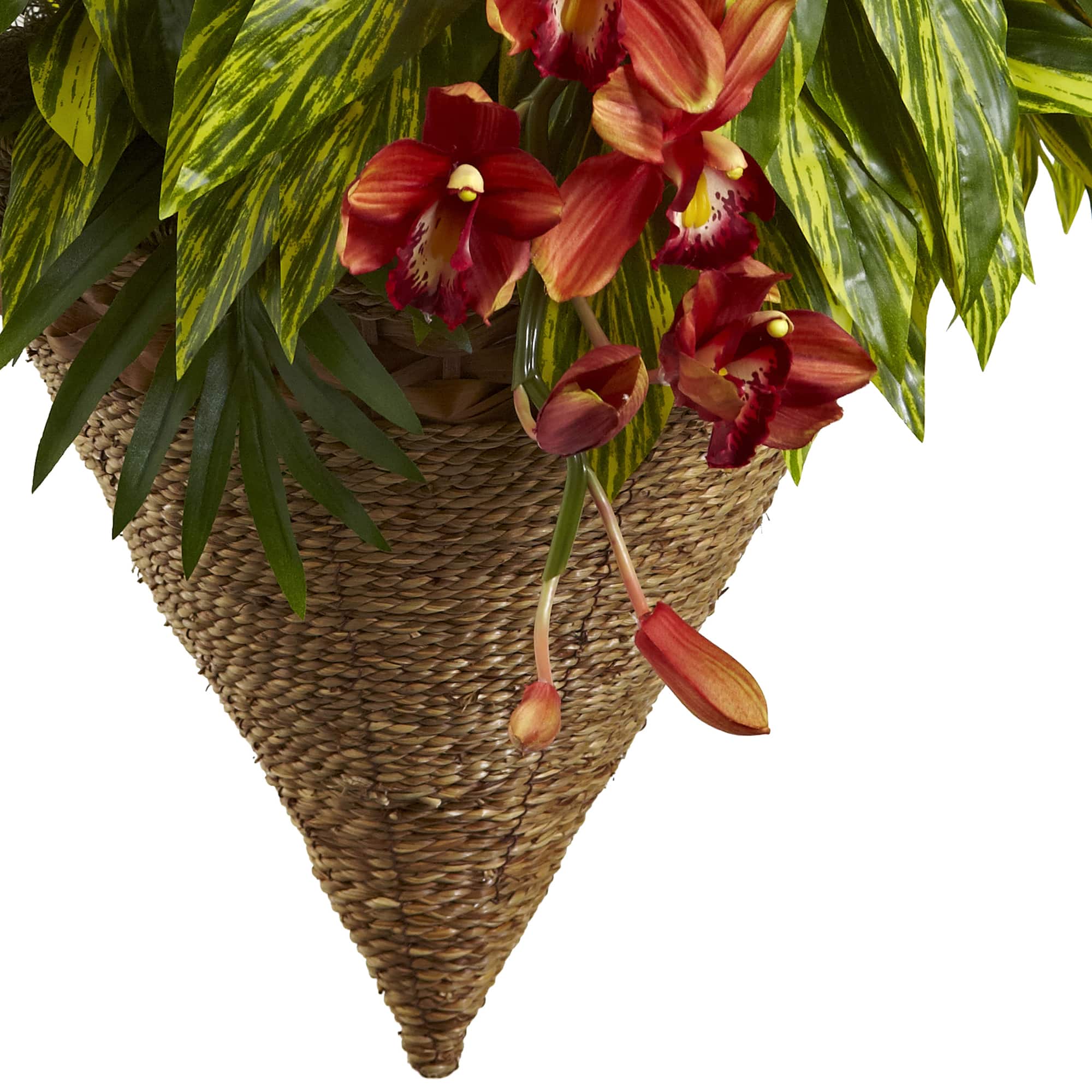 3ft. Mixed Tropical Greenery &#x26; Orchid Hanging Basket