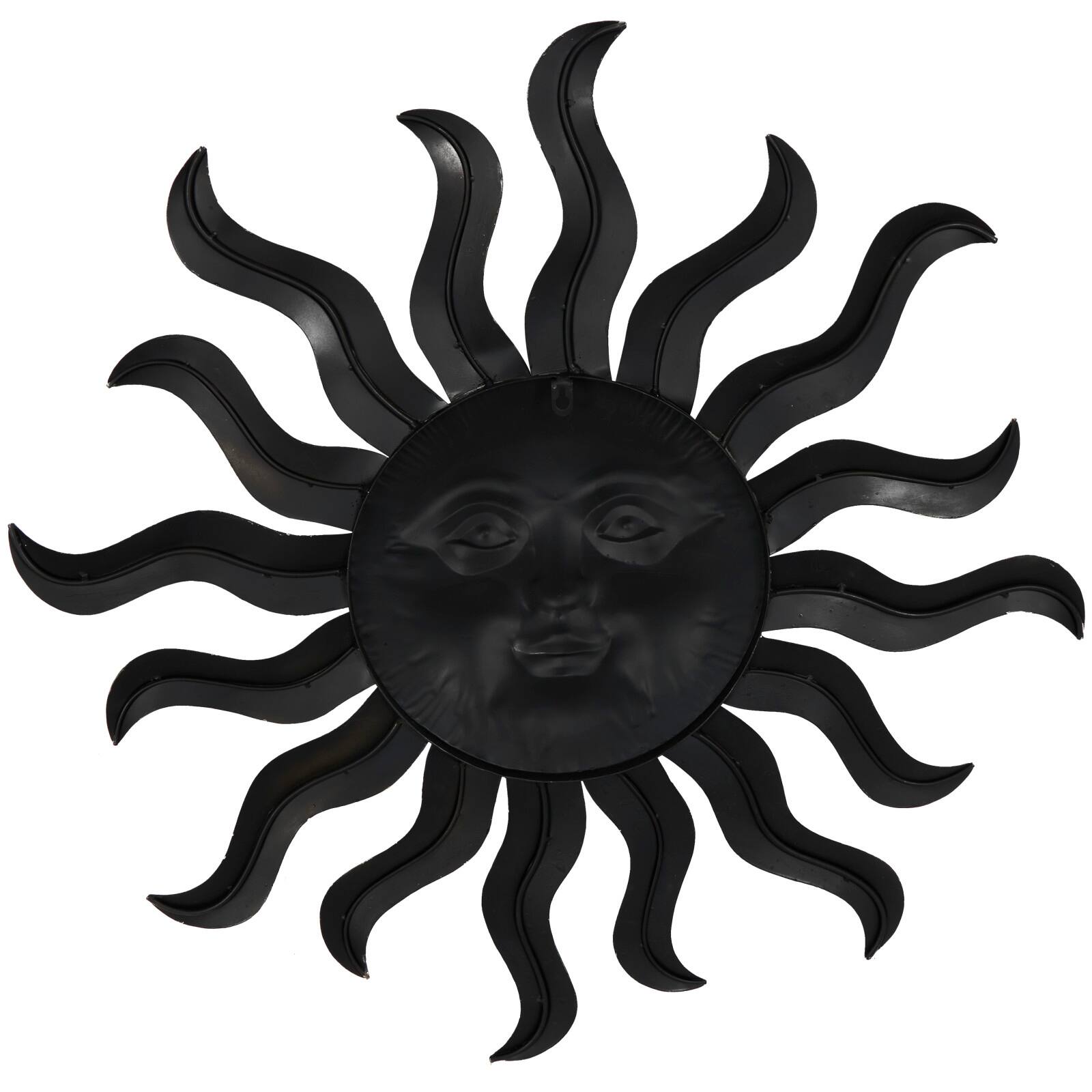 Copper Metal Sun Wall D&#xE9;cor with Smiling Face