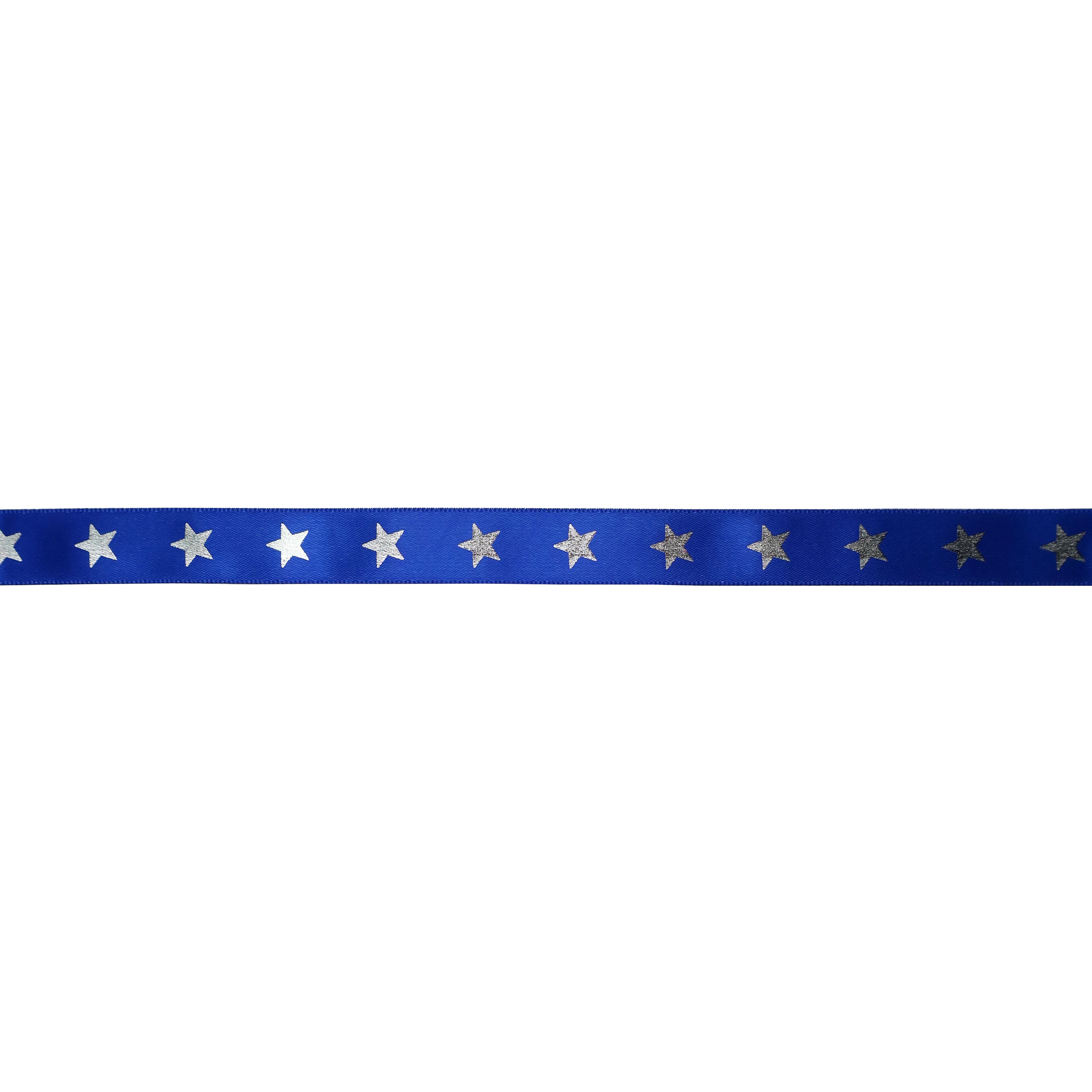 5/8&#x22; x 12ft. Satin Foil Stars Ribbon by Celebrate It&#xAE; Red, White &#x26; Blue