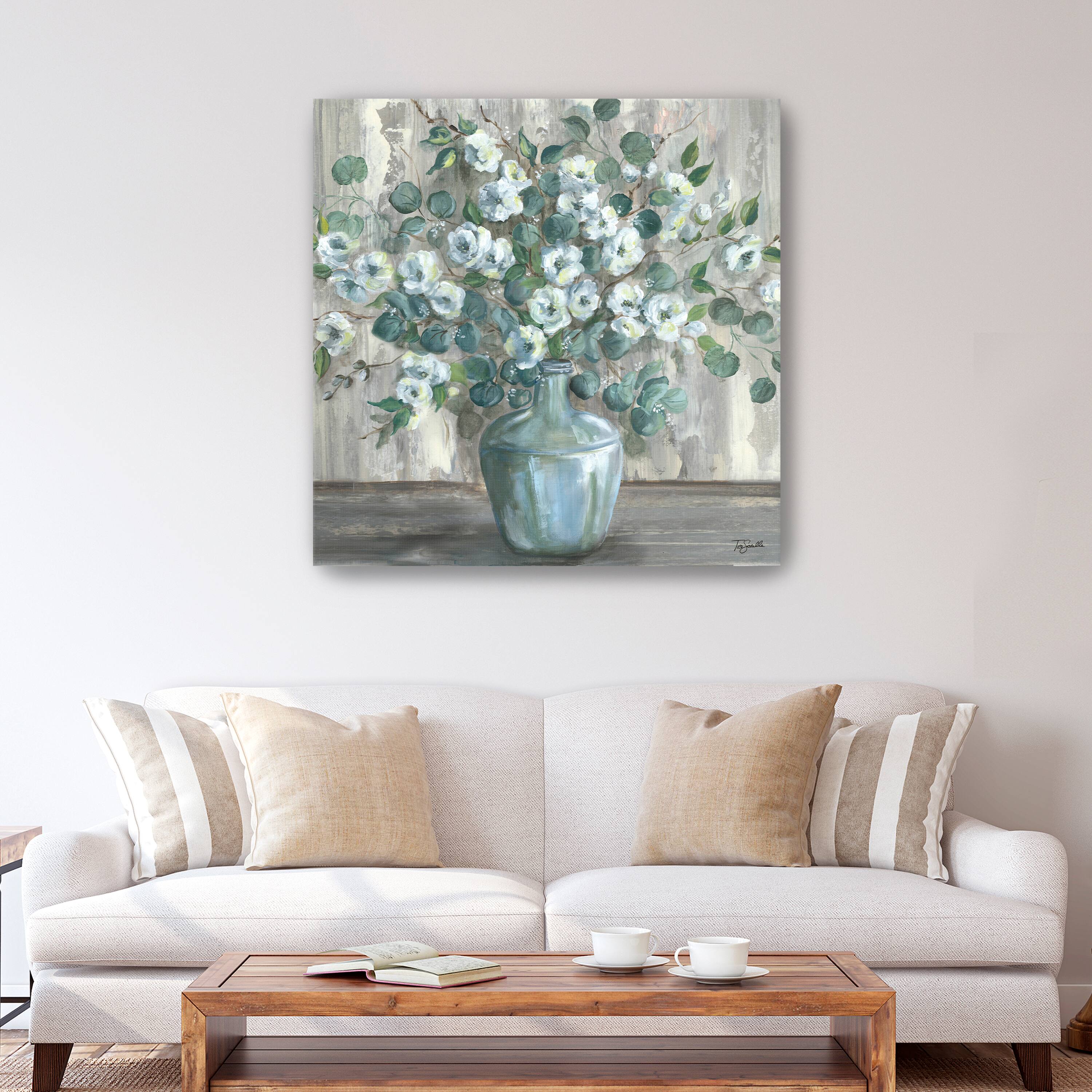 Apple Blossom Jug Square Canvas Giclee