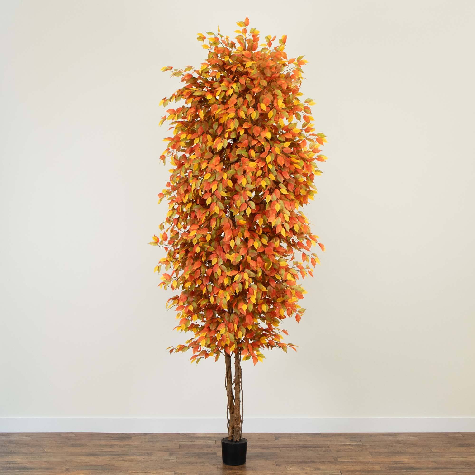 10ft. Potted Artificial Autumn Ficus Tree