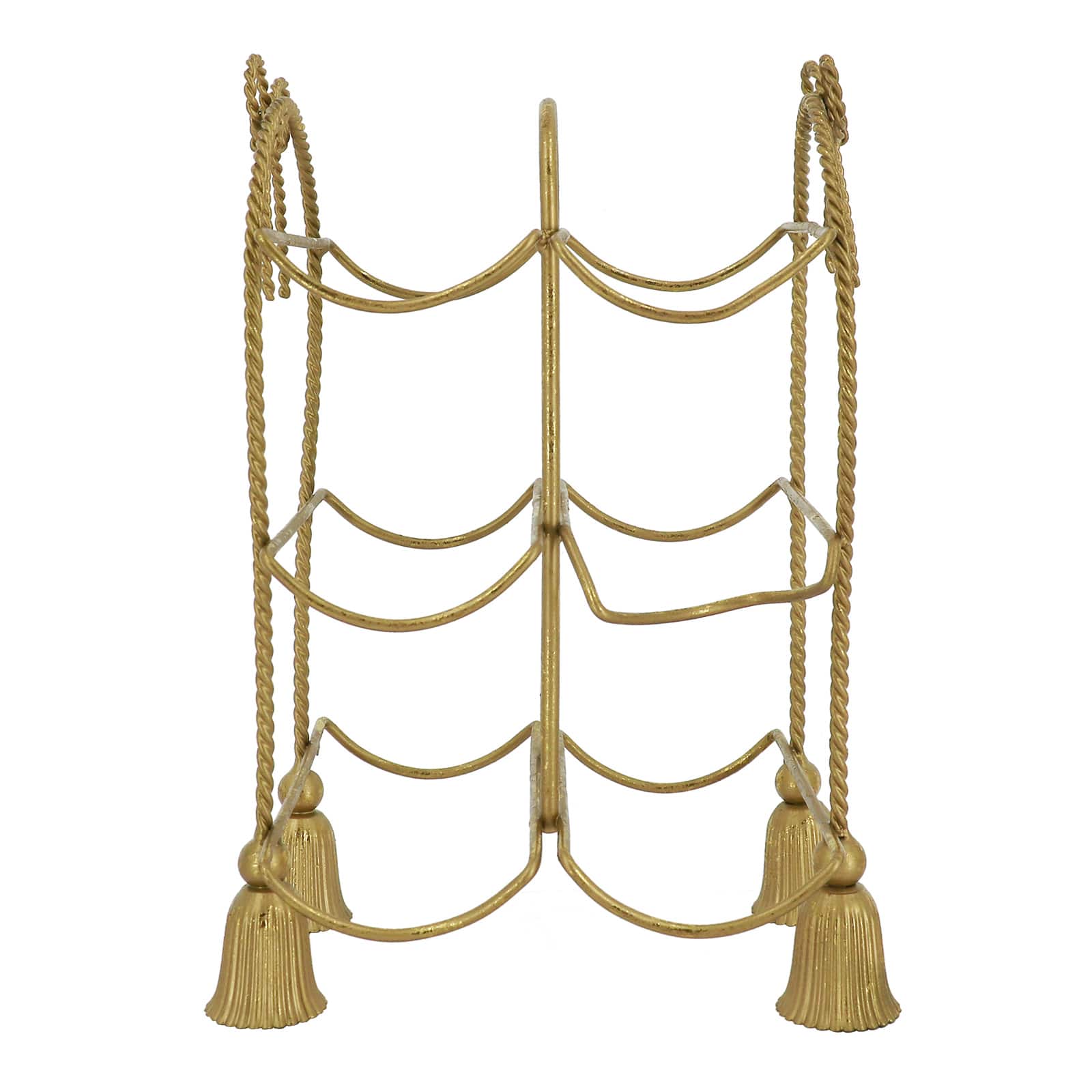 13&#x22; Gold Bow &#x26; Tassel Tabletop Metal Bottle Holder by Ashland&#xAE;