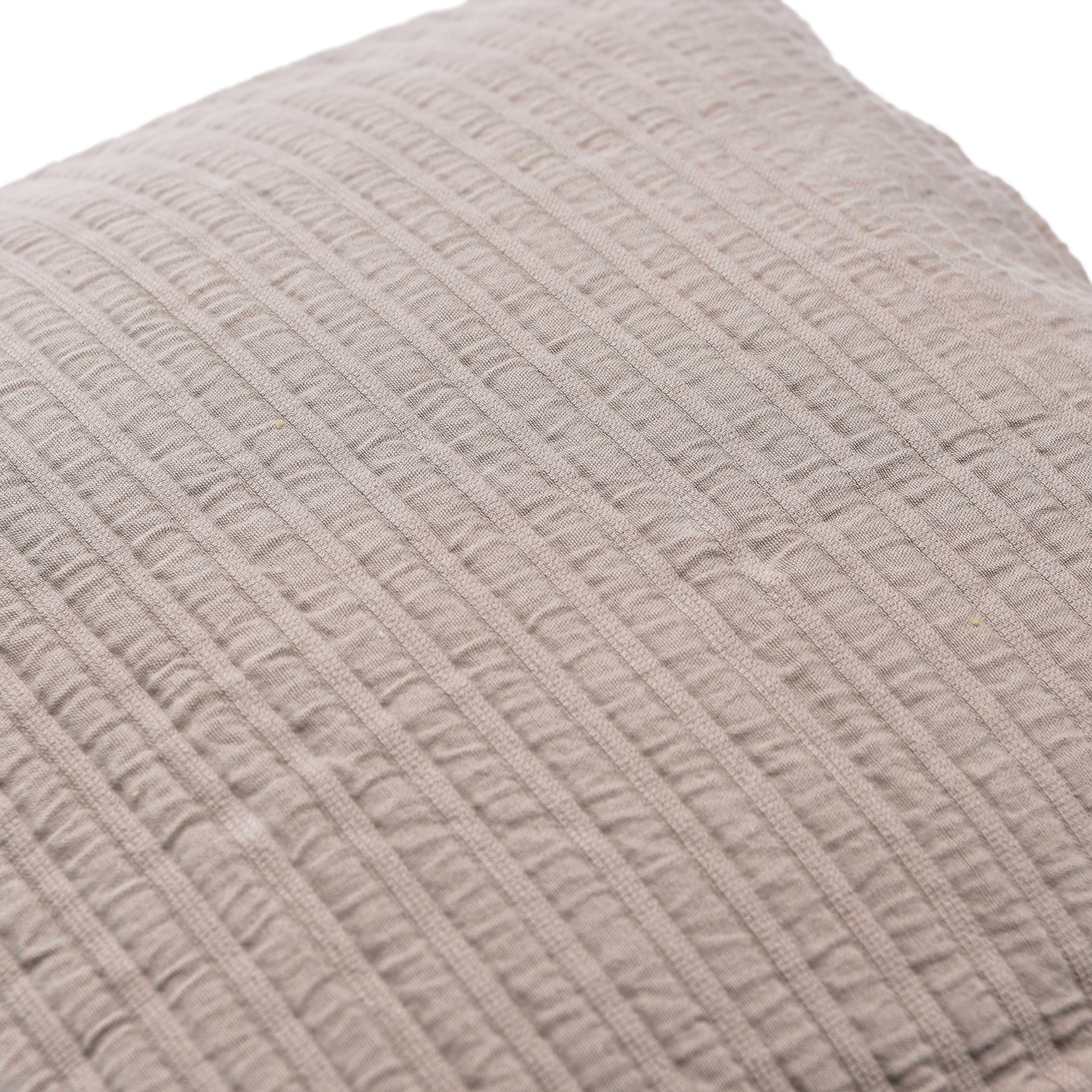 Hello Honey® Gray Woven Cotton Pillow with Tassel Ties