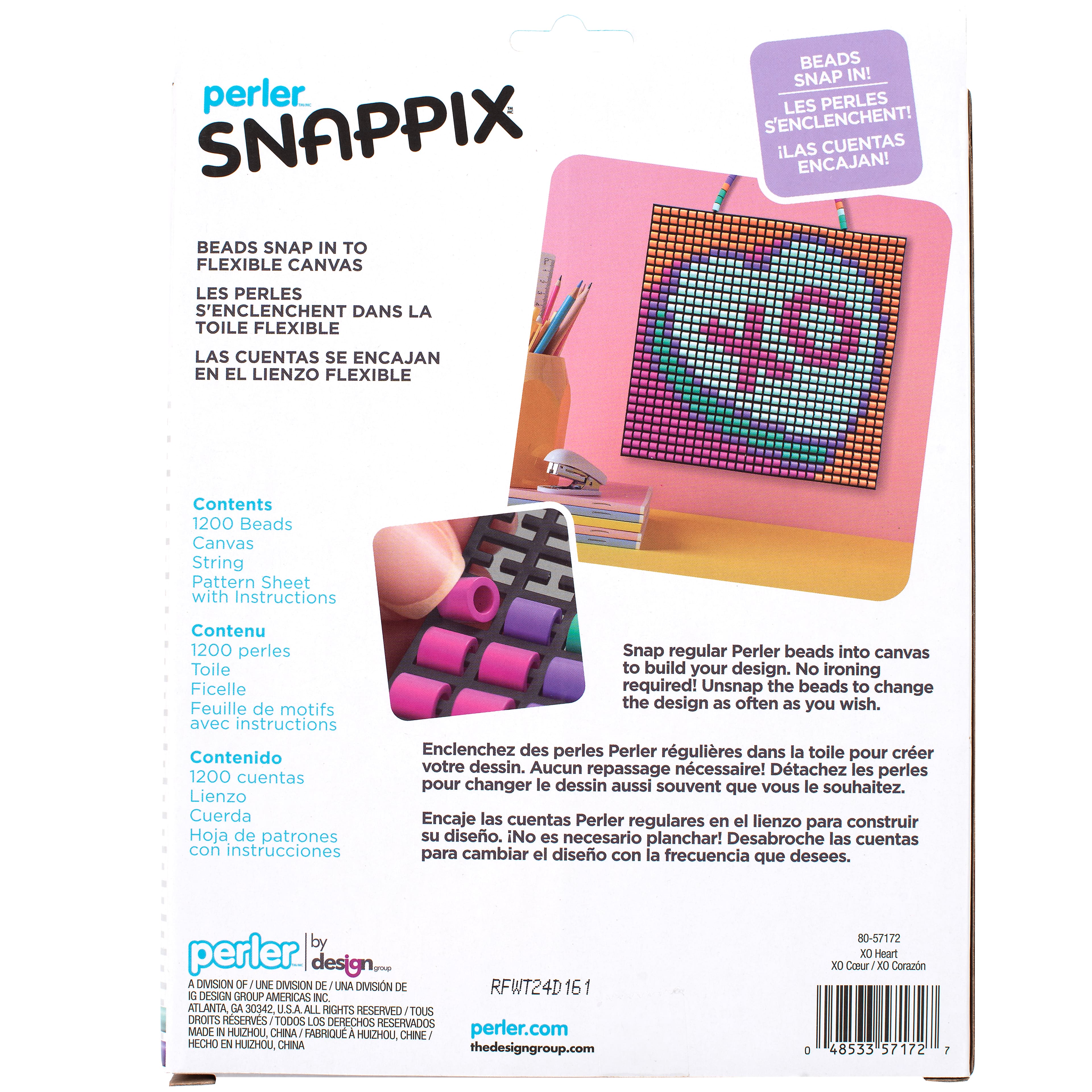 Perler&#x2122; Snappix&#x2122; XO Heart Bead Craft Kit