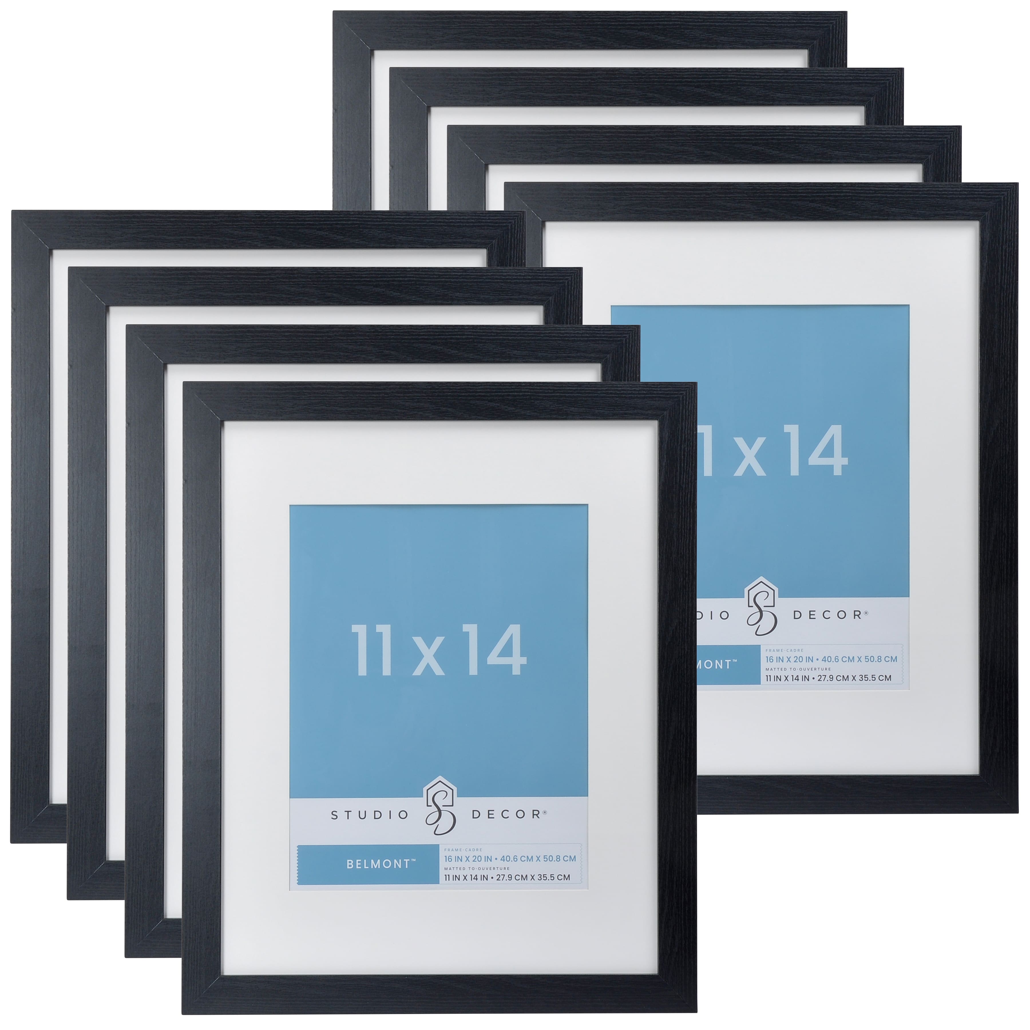 8 Pack: Black Belmont Frame with Mat by Studio D&#xE9;cor&#xAE;