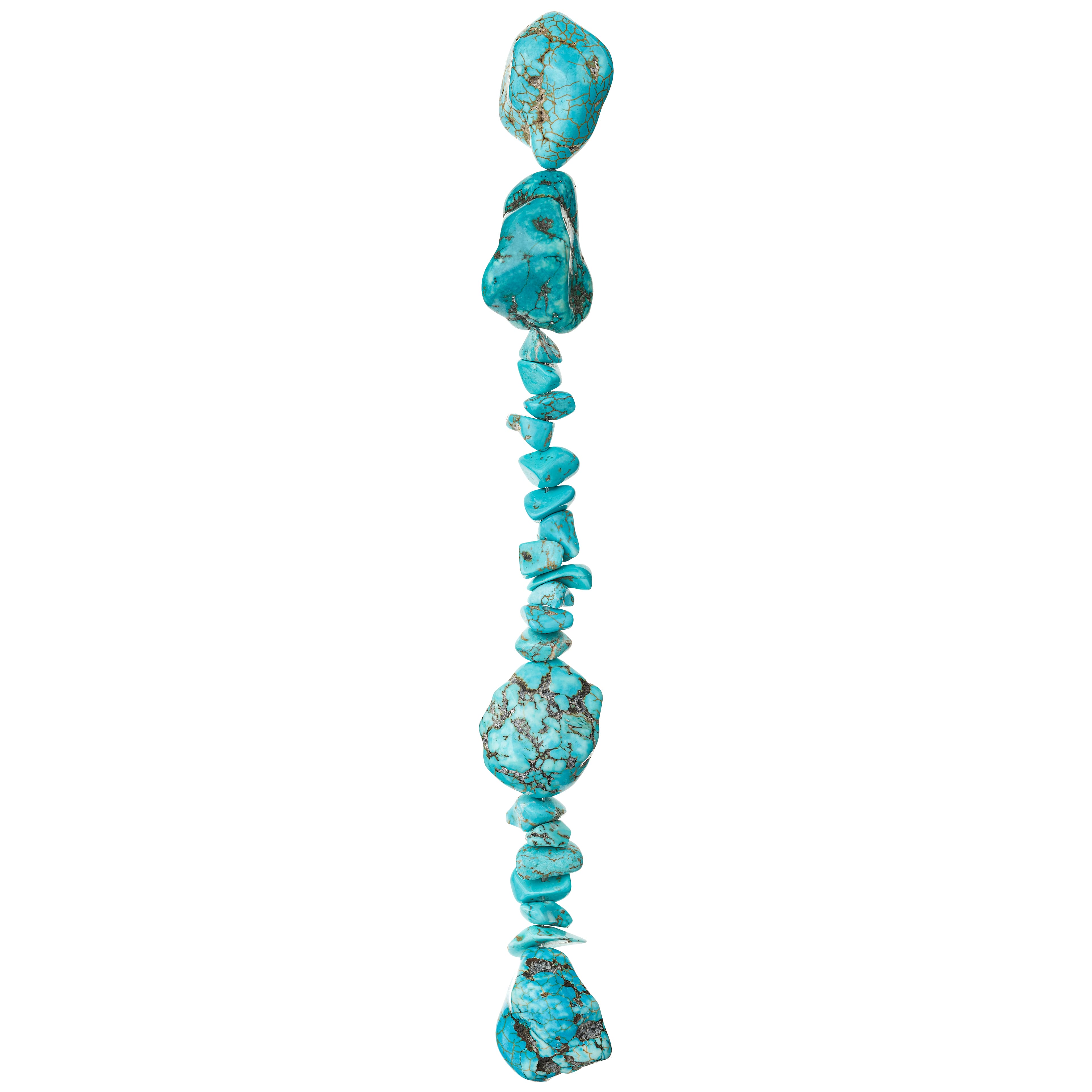 12 Pack: Turquoise Dyed Howlite Nugget Beads, 30mm by Bead Landing™