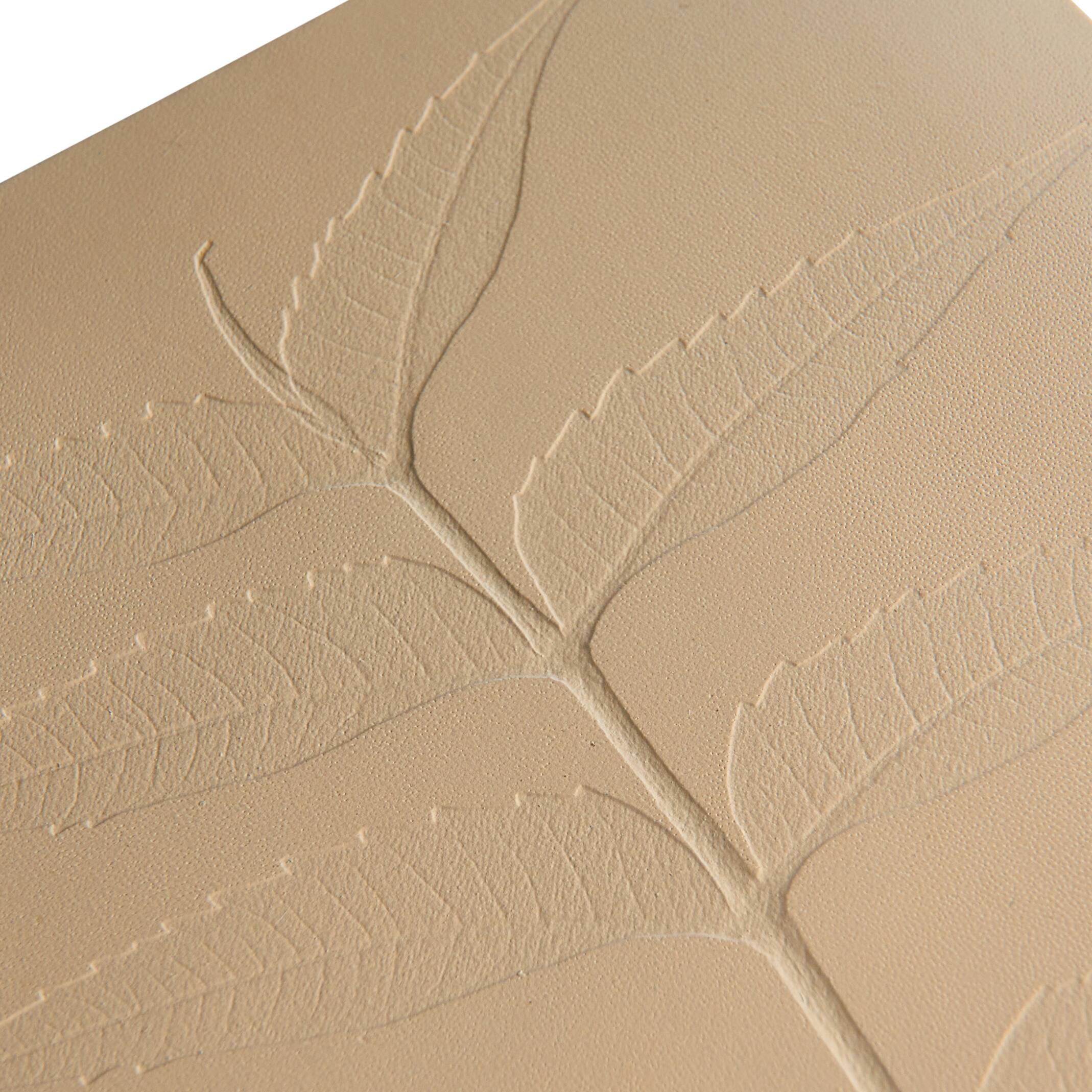 Hello Honey&#xAE; Tan Embossed Leaf Leather Bound Journal with Bookmark