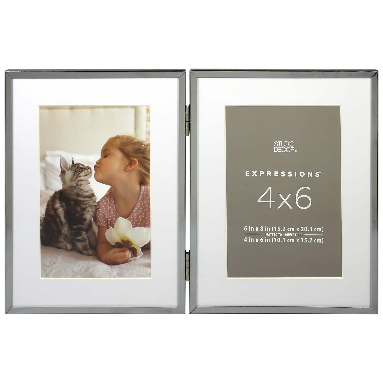 2 Opening Silver 4&#x22; x 6&#x22; Collage Frame with Mat, Expressions&#x2122; by Studio D&#xE9;cor&#xAE;
