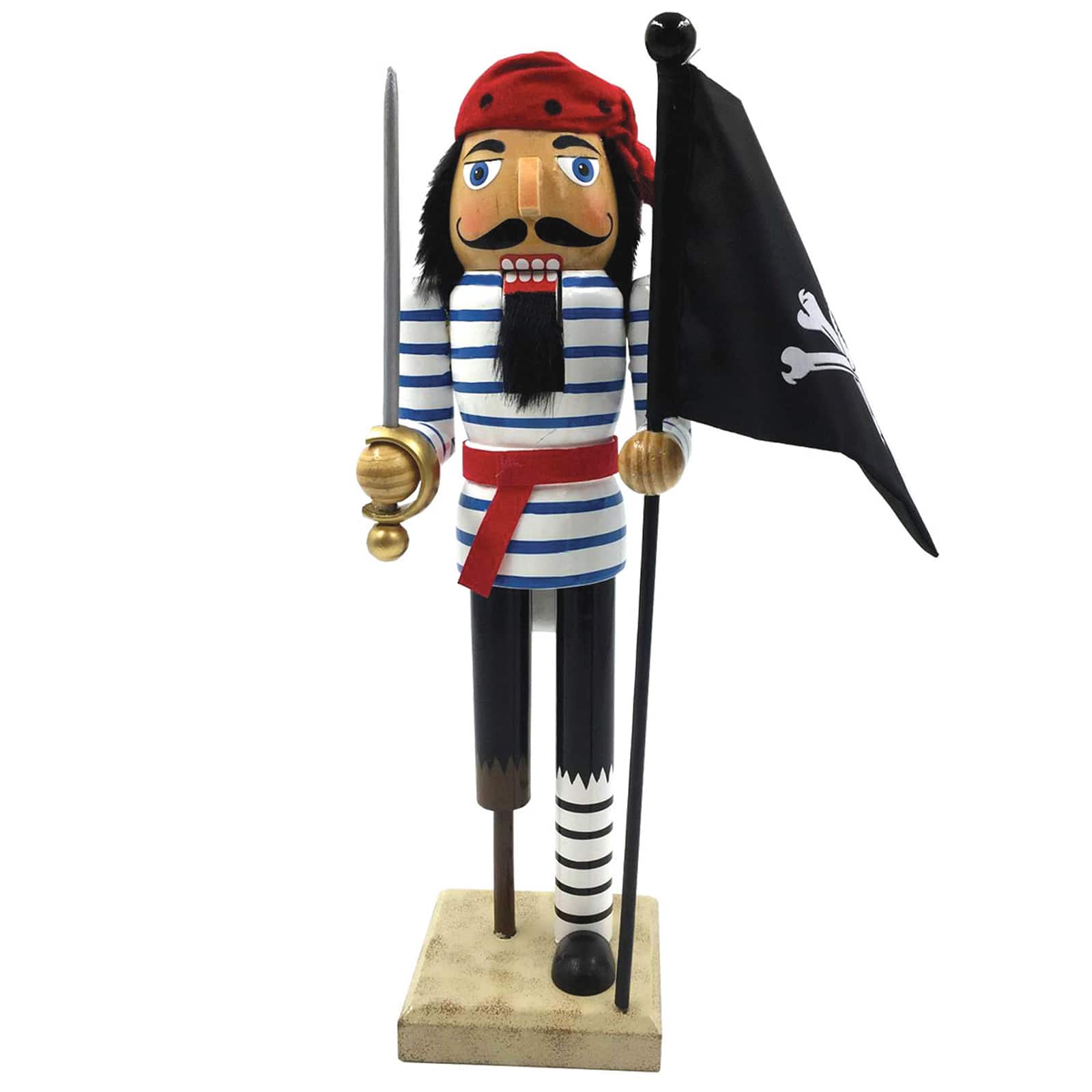 Santa's Workshop 13" Peg Leg Pirate with Flag Nutcracker