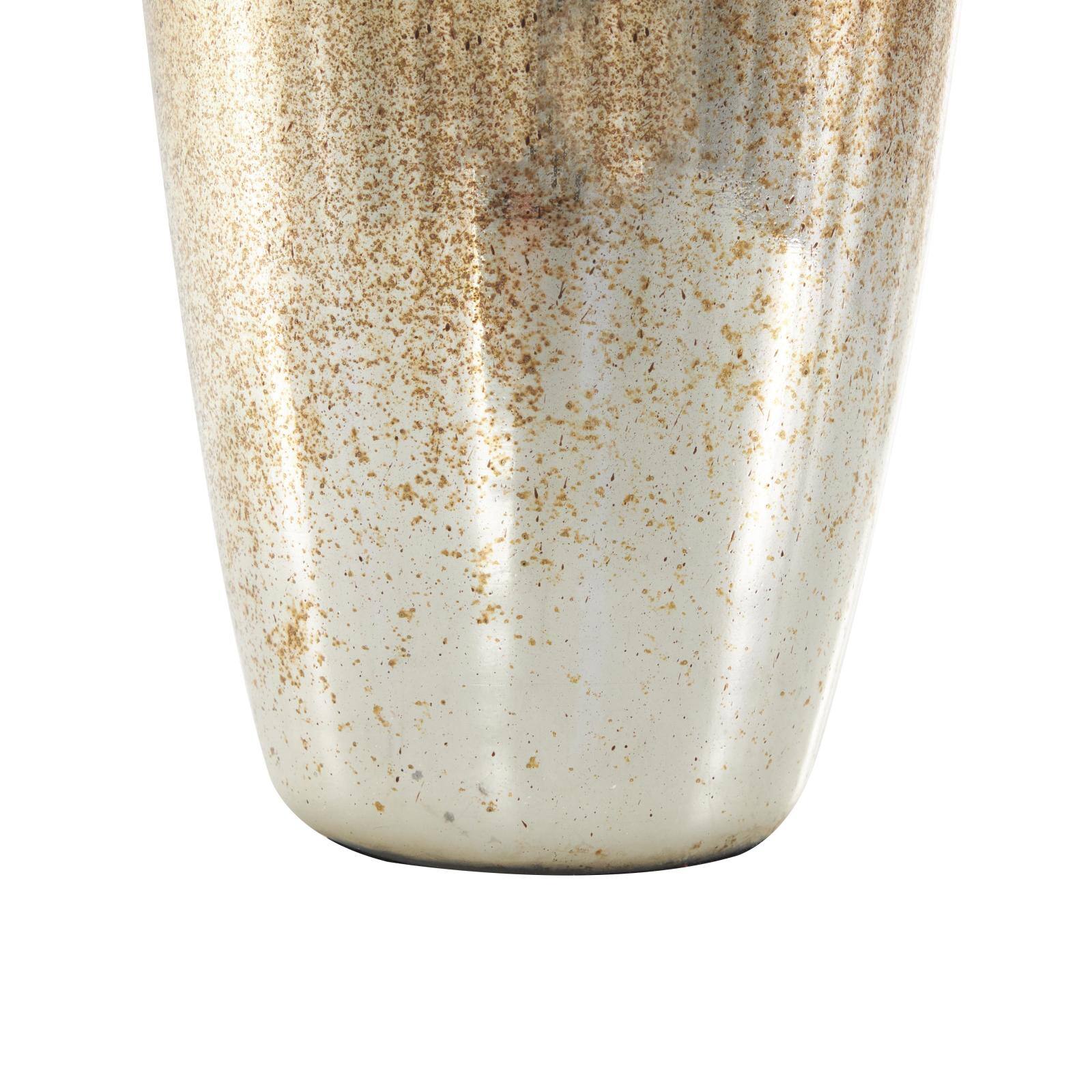 17" Gold, Beige & Copper Glass Speckled Ombre Decorative Jars with Textured Top Knob