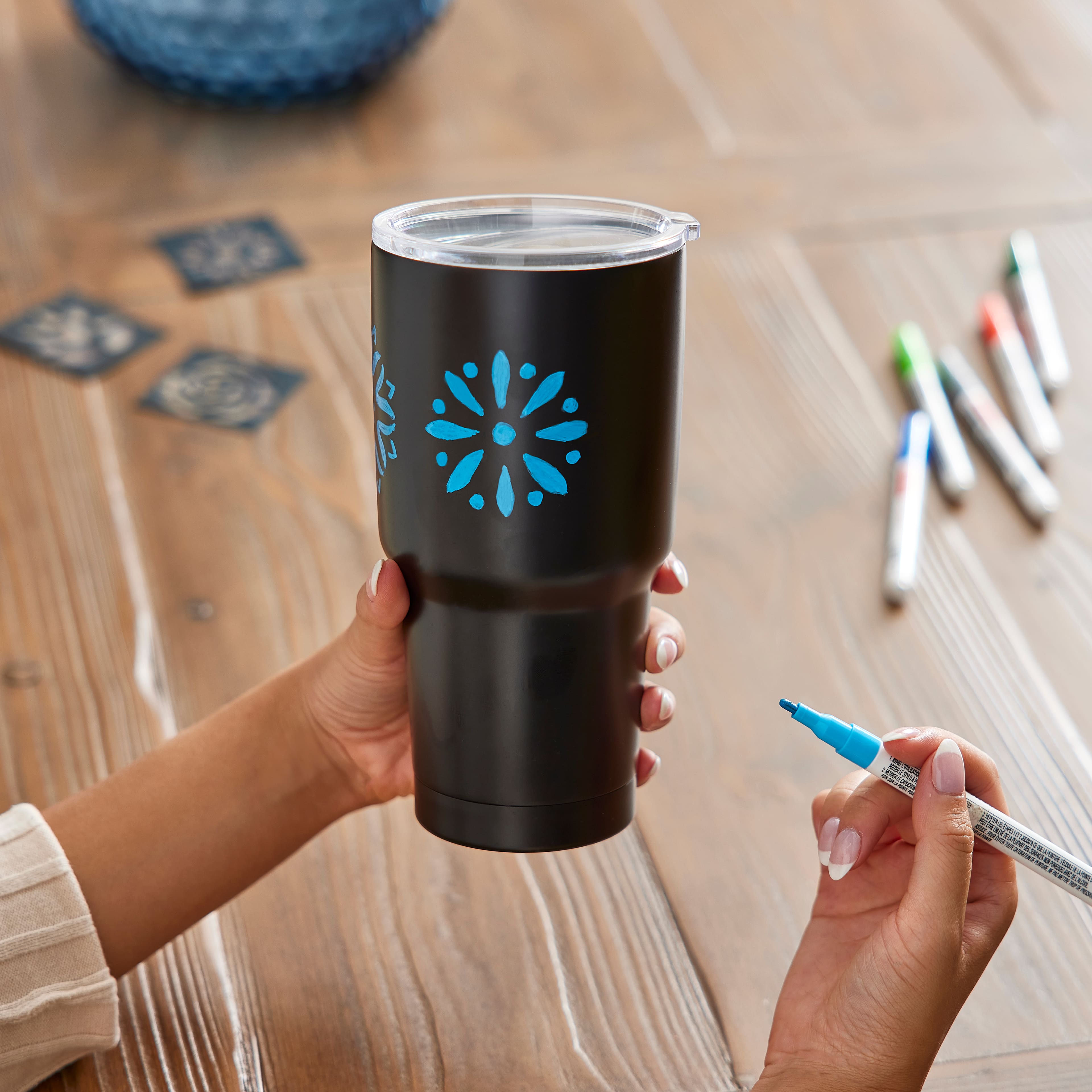 19oz. White Stainless Steel Tumbler with Straw by Celebrate It™, Michaels