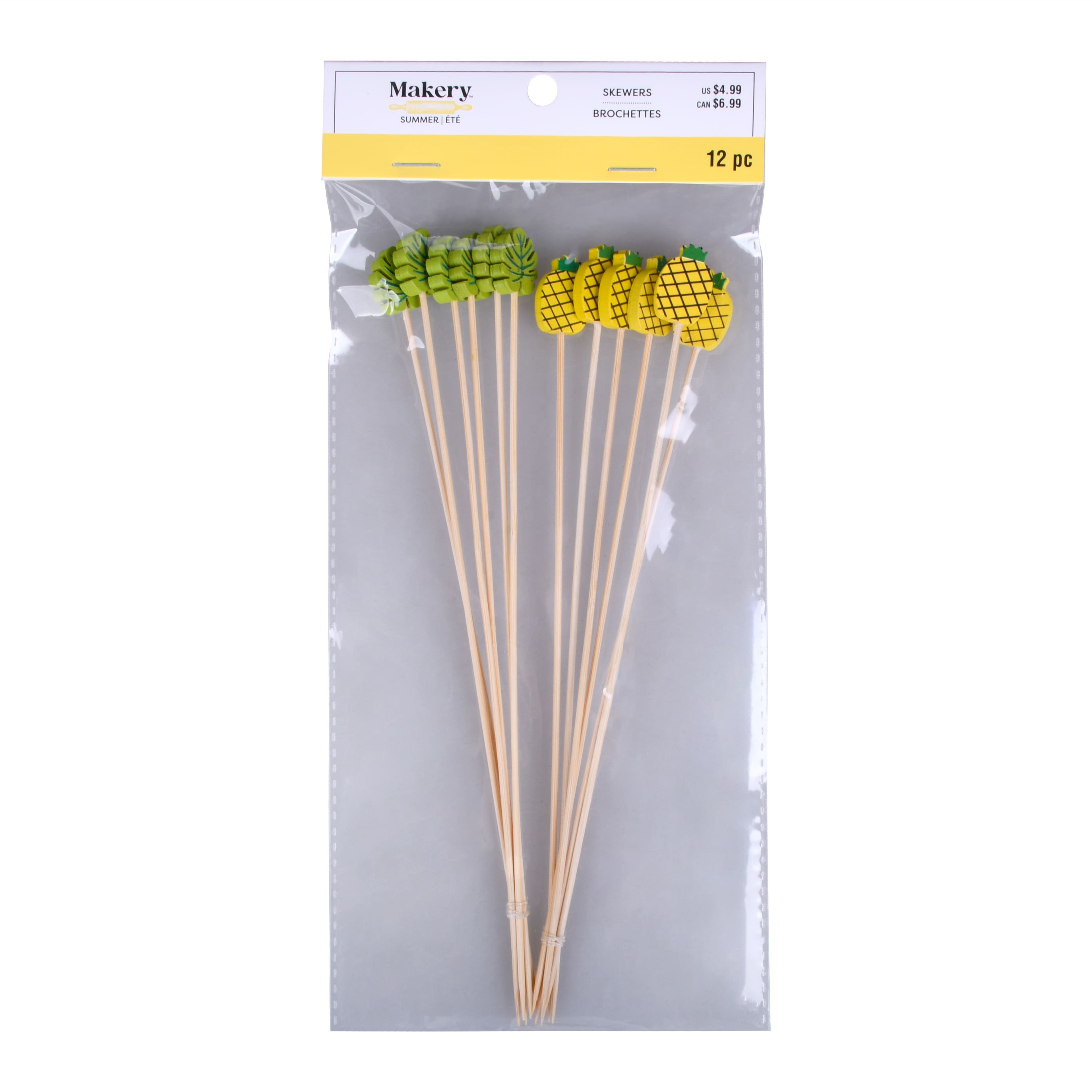 8&#x22; Leaf &#x26; Pineapple Skewers, 12ct. by Makery&#x2122;