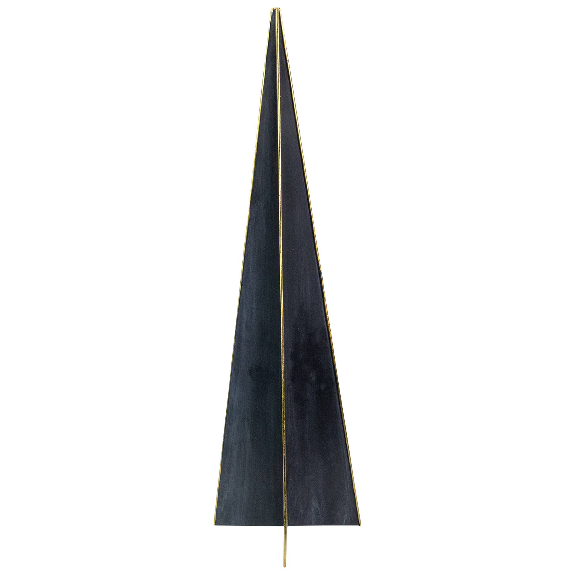 20&#x22; Blue &#x26; Gold Triangular Christmas Tree Tabletop D&#xE9;cor