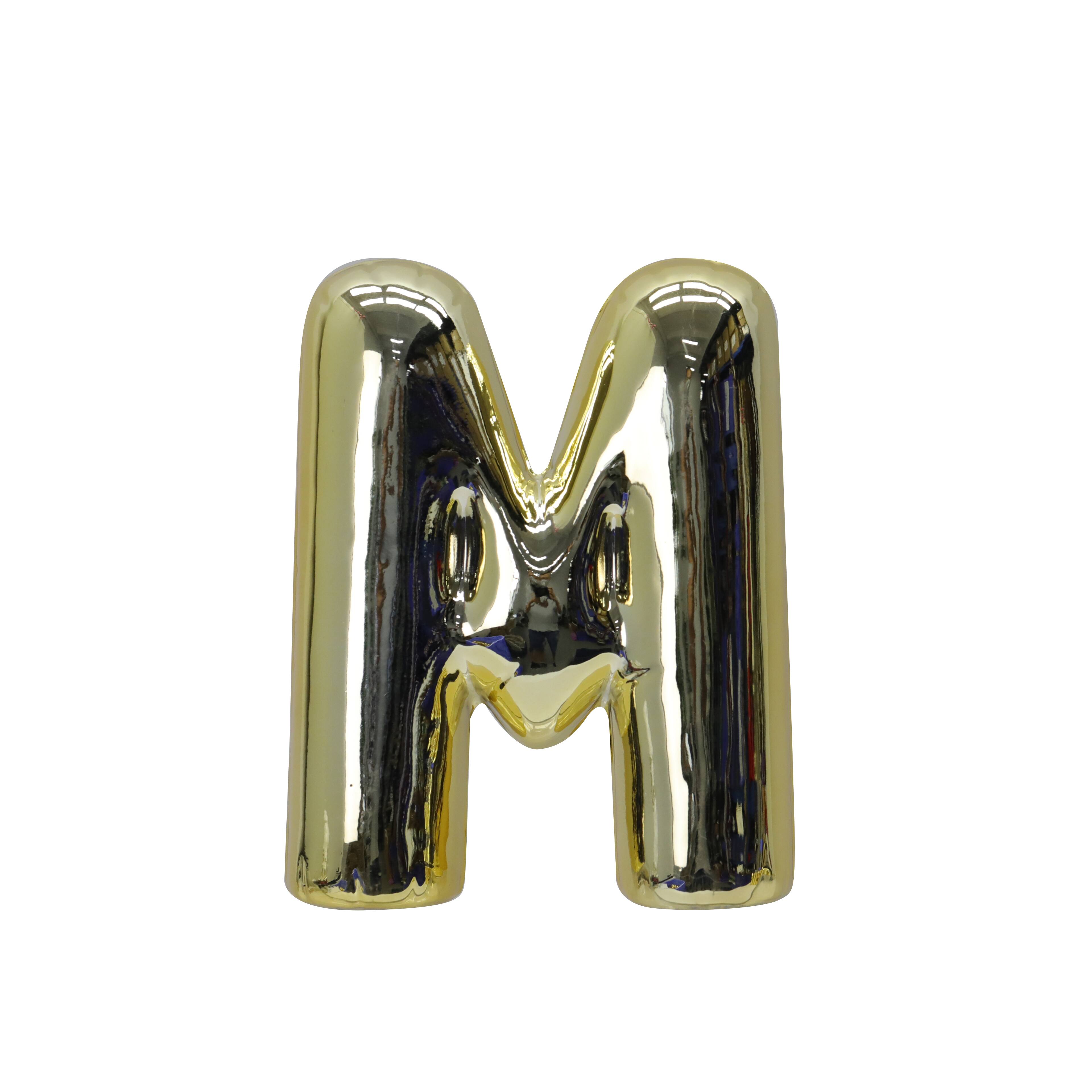 Assorted 7" Gold Ceramic Bubble Monogram Tabletop Accent by Ashland