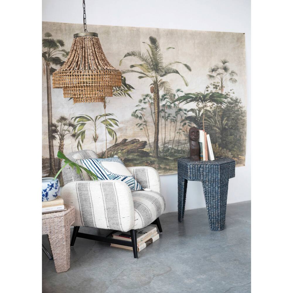 Hello Honey® 23.5" Metal, Rattan and Wood Bead Chandelier