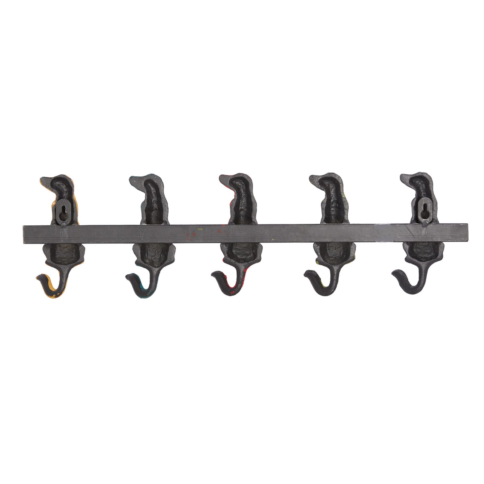 Multi Colored Metal Farmhouse Wall Hook, 5" x 19" x 1"