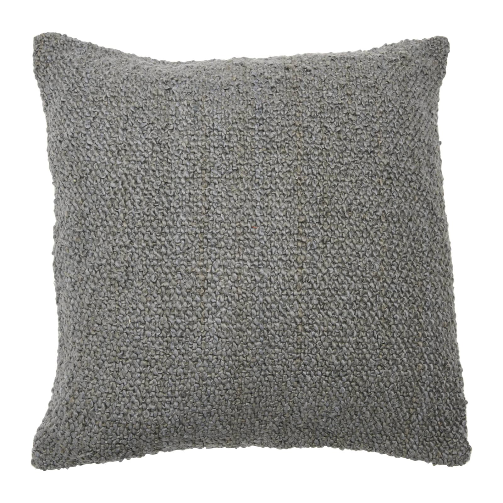 Hello Honey® Gray Square Boucle Cotton Pillow Cover
