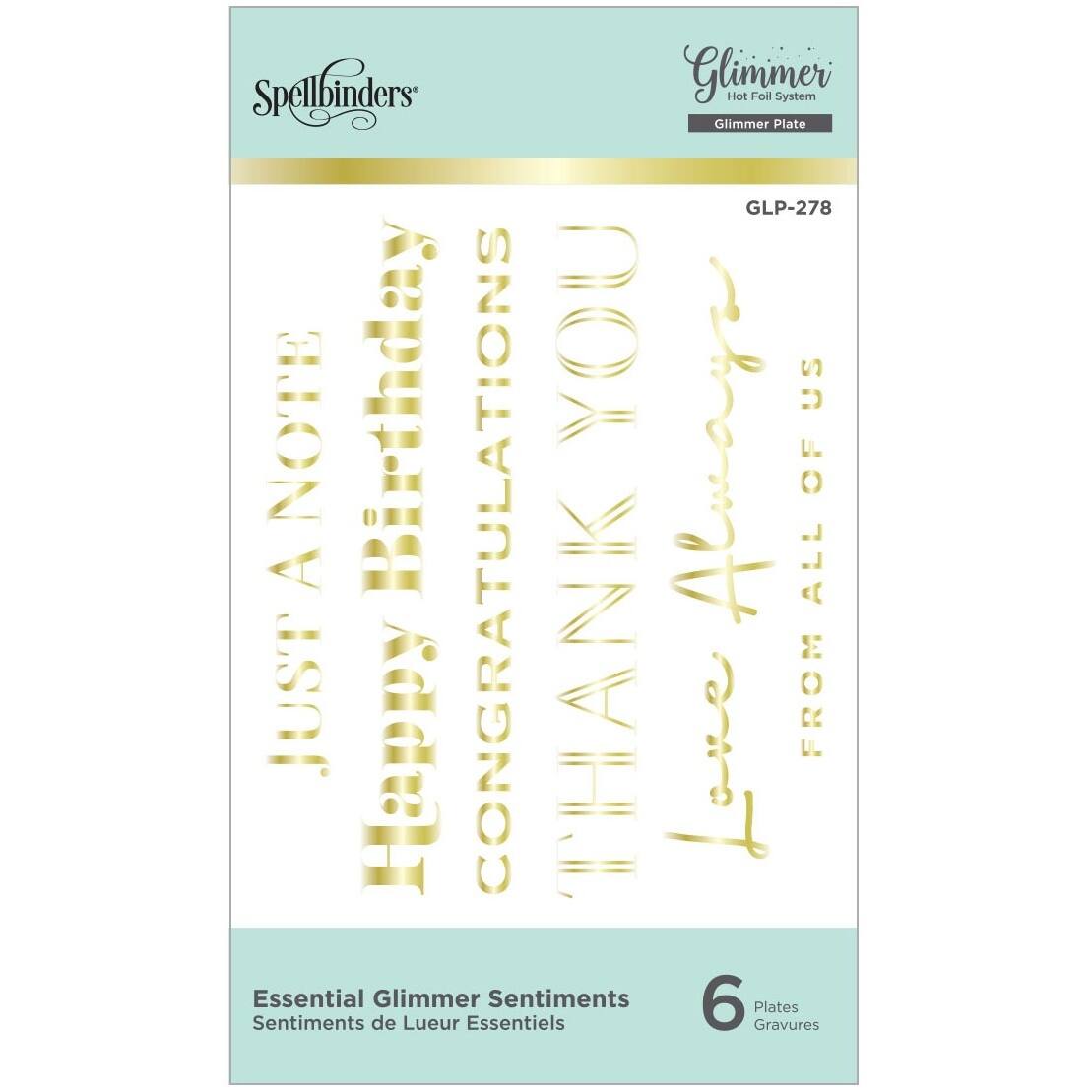 Spellbinders® Essential Sentiments Glimmer Hot Foil Plate