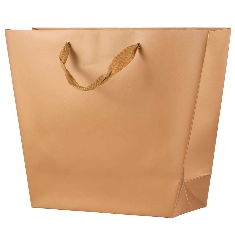 JAM Paper Metallic Copper Matte Trapezoid Gifts Bags, 100ct.
