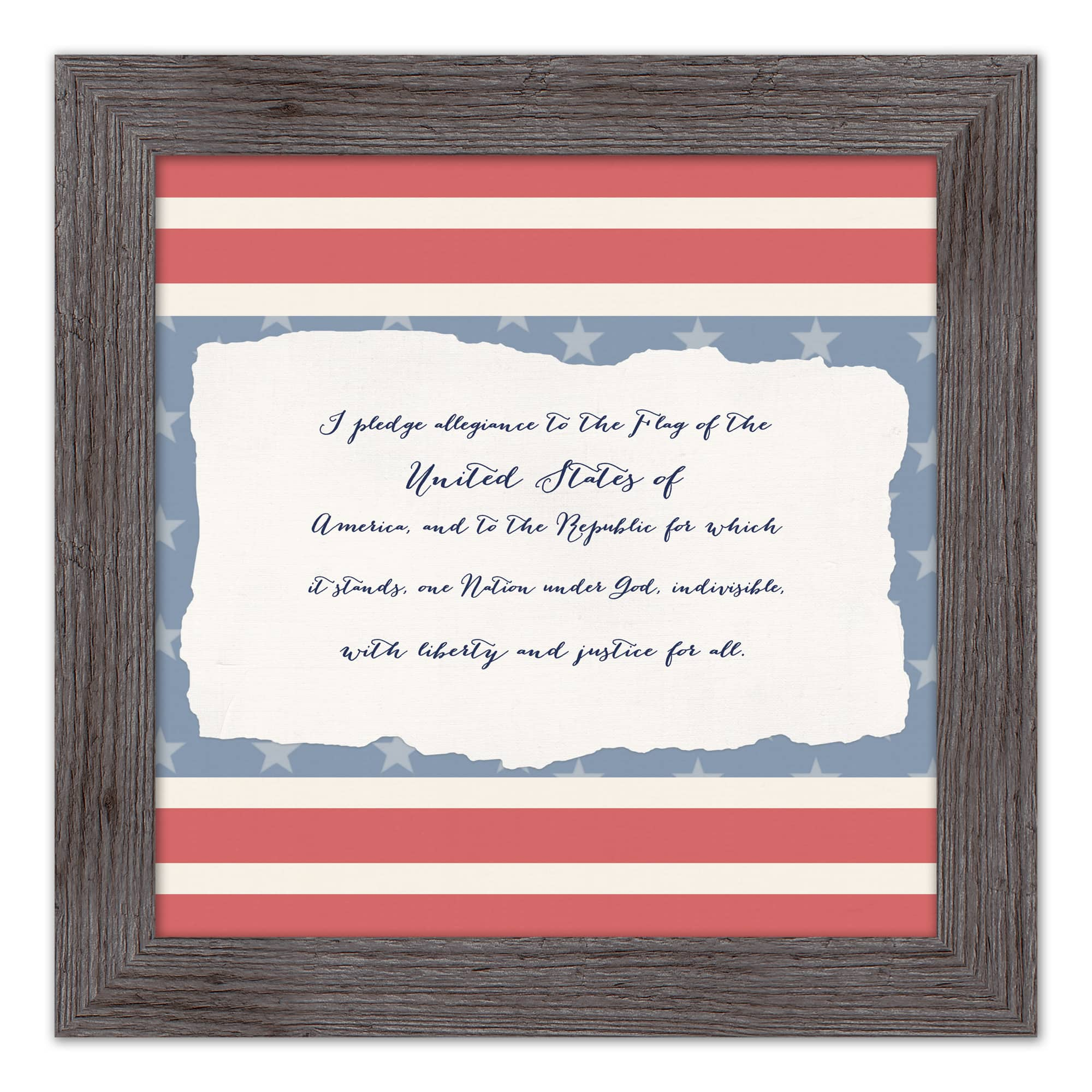 Pledge of Allegiance Western Gray Framed Print