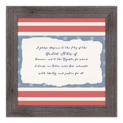 Pledge of Allegiance Western Gray Framed Print | Michaels