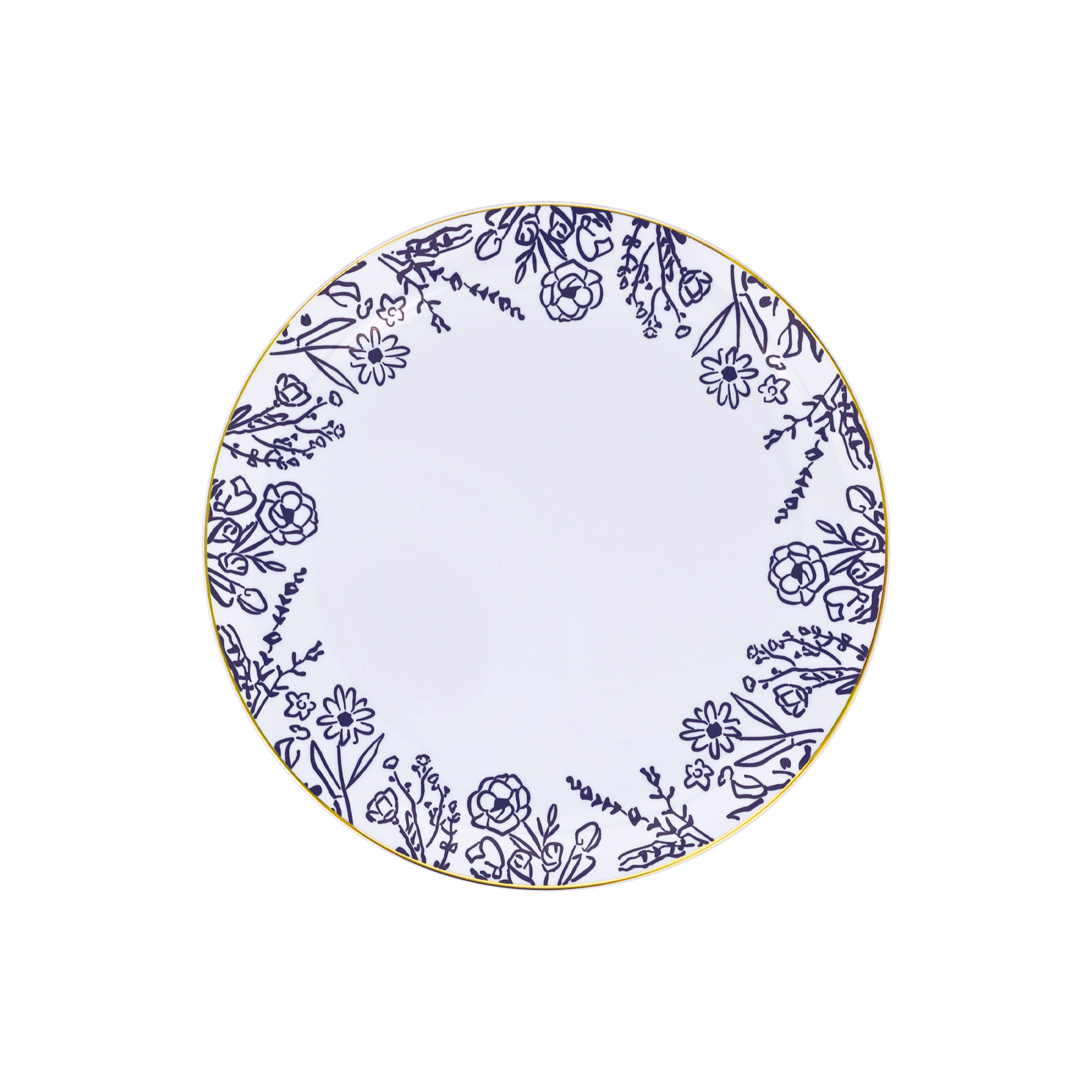 Next Chapter 7.5" Blue & White Floral Plastic Snack Plates, 10ct. by Celebrate It™