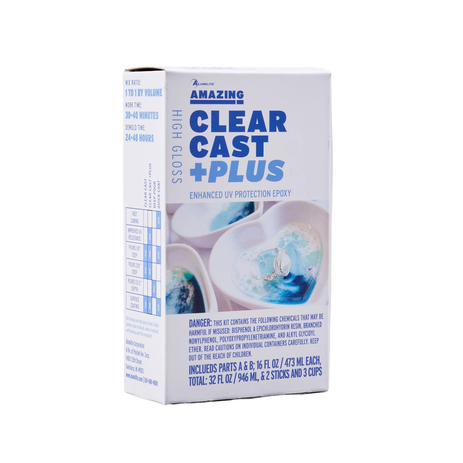 4 Pack: Alumilite™ 32oz. High Gloss Amazing Clear Cast +Plus