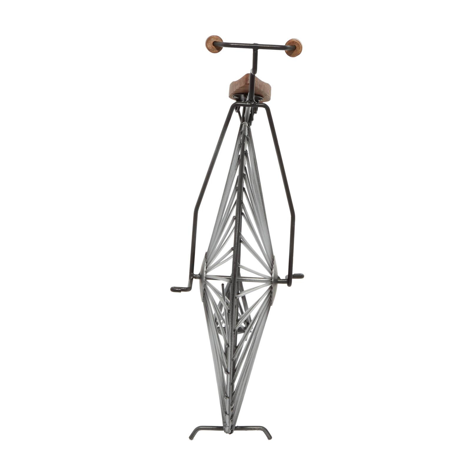 17&#x22; Industrial Black Metal Big Wheel Bicycle Sculpture