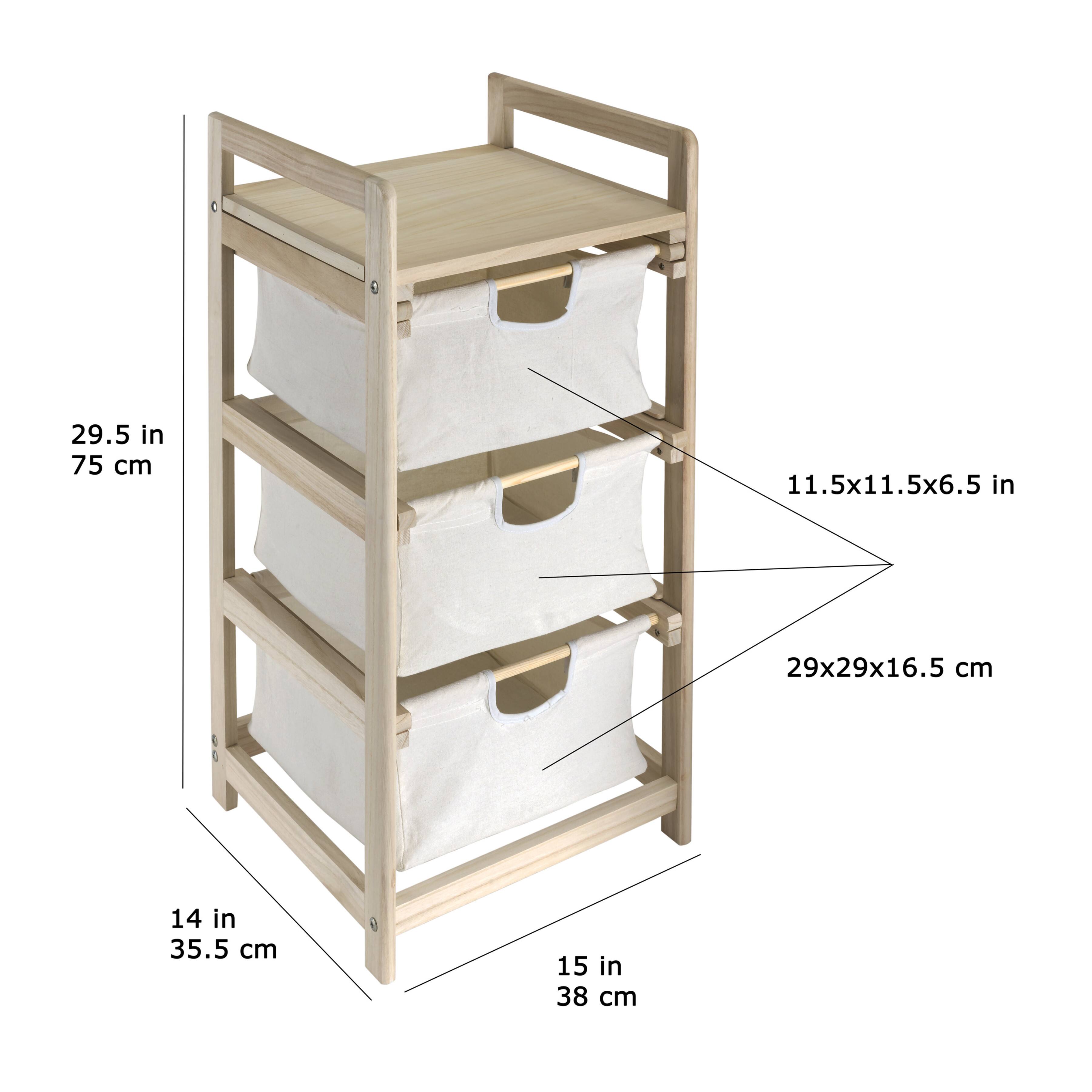 Badger Basket 3 Bin Hamper/Storage Unit