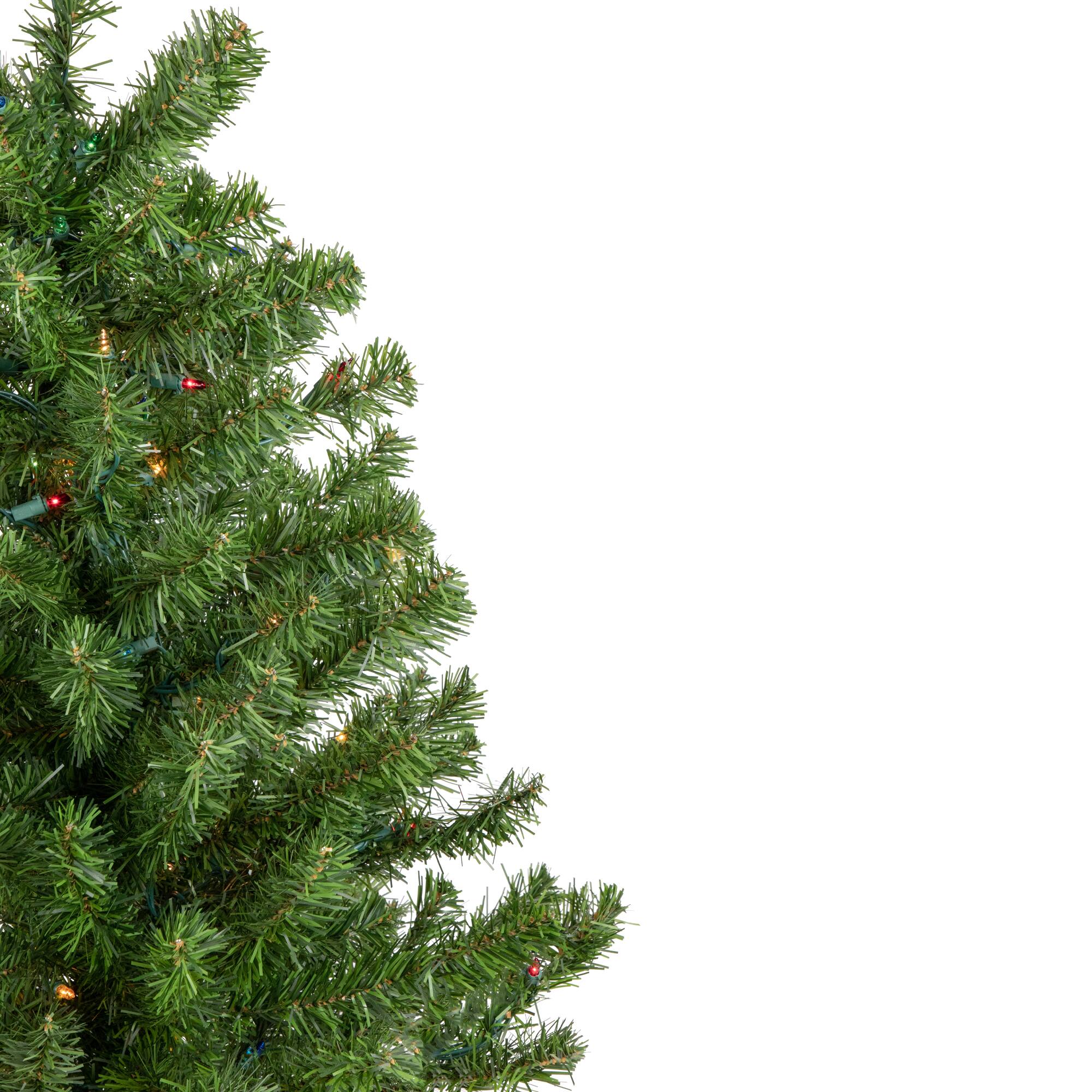 6ft. Pre-Lit Canadian Pine Medium Artificial Christmas Tree, Multicolor Lights