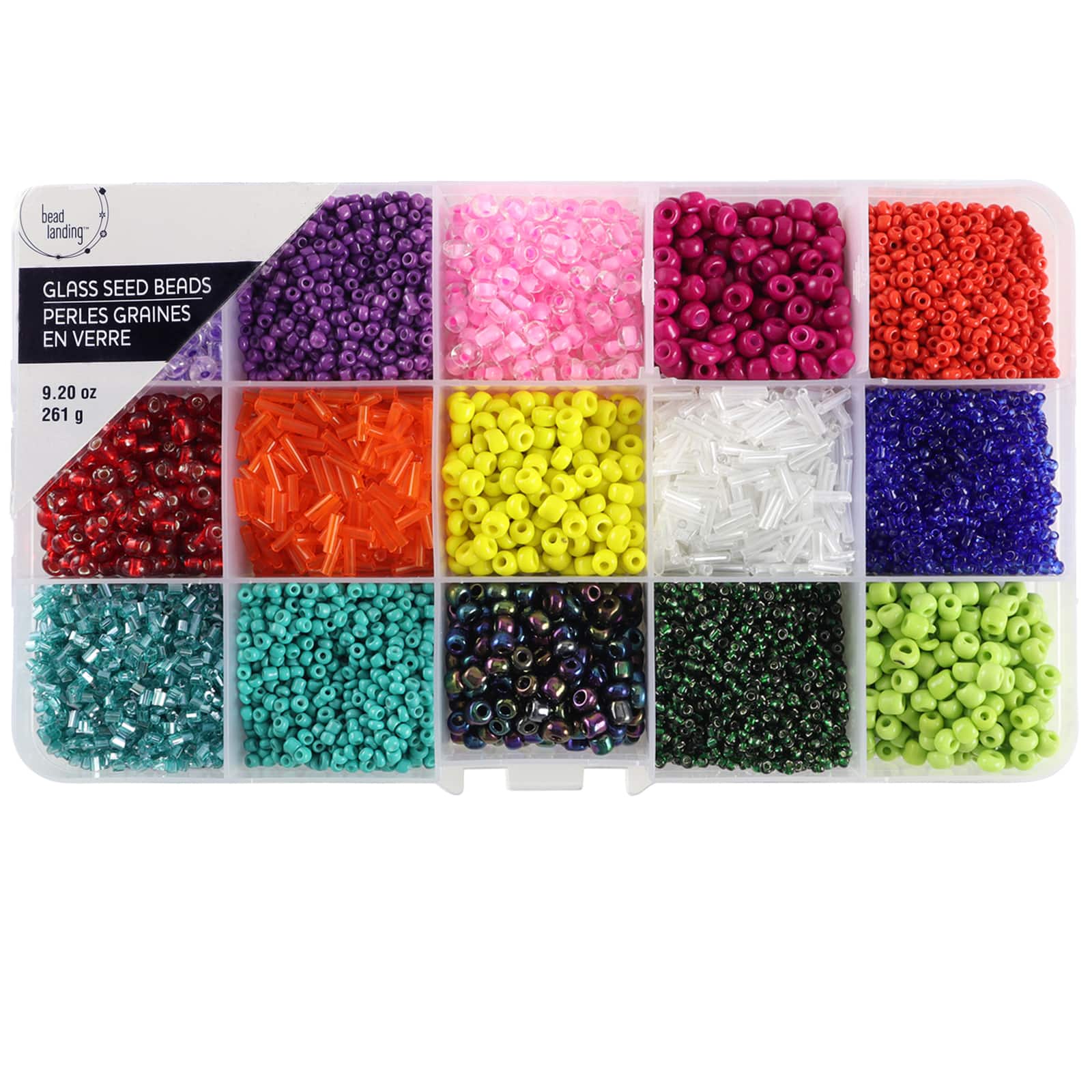 6 Pack: Rainbow Mix Glass Seed Beads by Bead Landing™