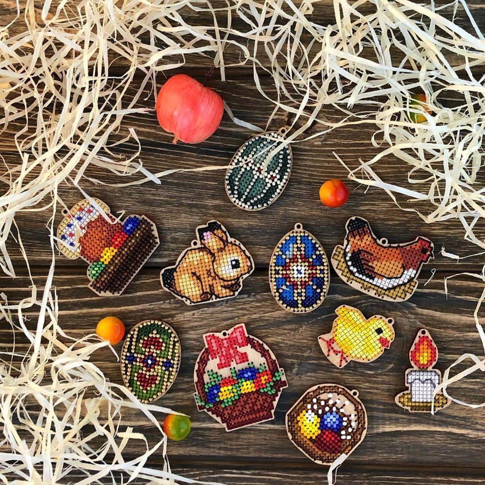 Wonderland Crafts 20 Piece Easter Wooden Embroidery Blanks